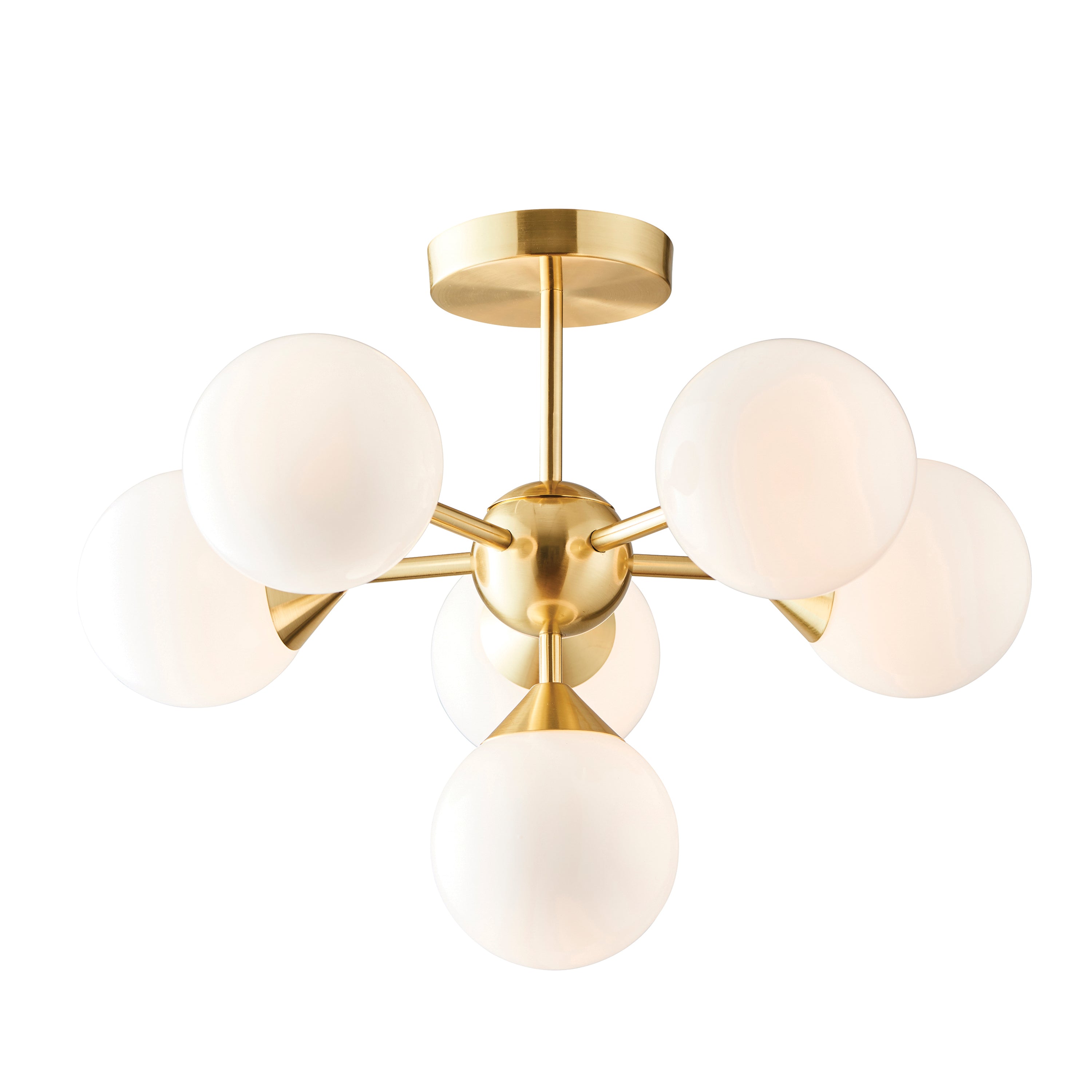 Oscar 6 Ceiling Light Brushed Gold - Glass / Steel | Migo Interiors