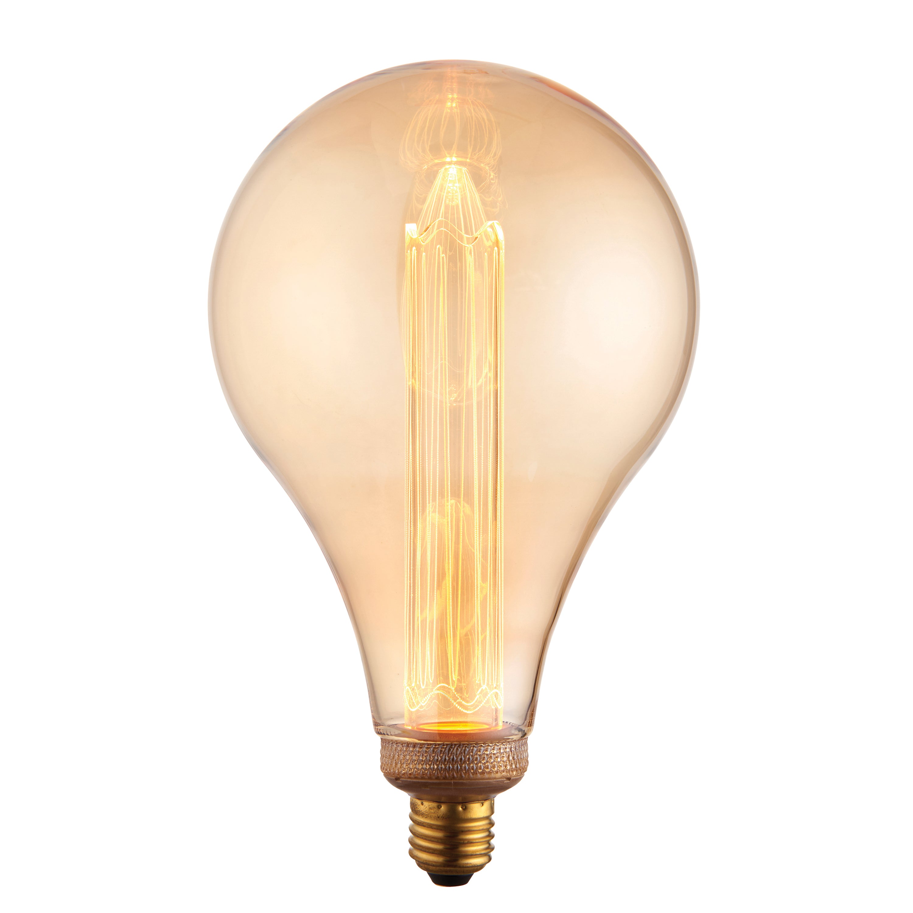 E27 LED Globe Amber 2.5W - Glass / Steel | Migo Interiors