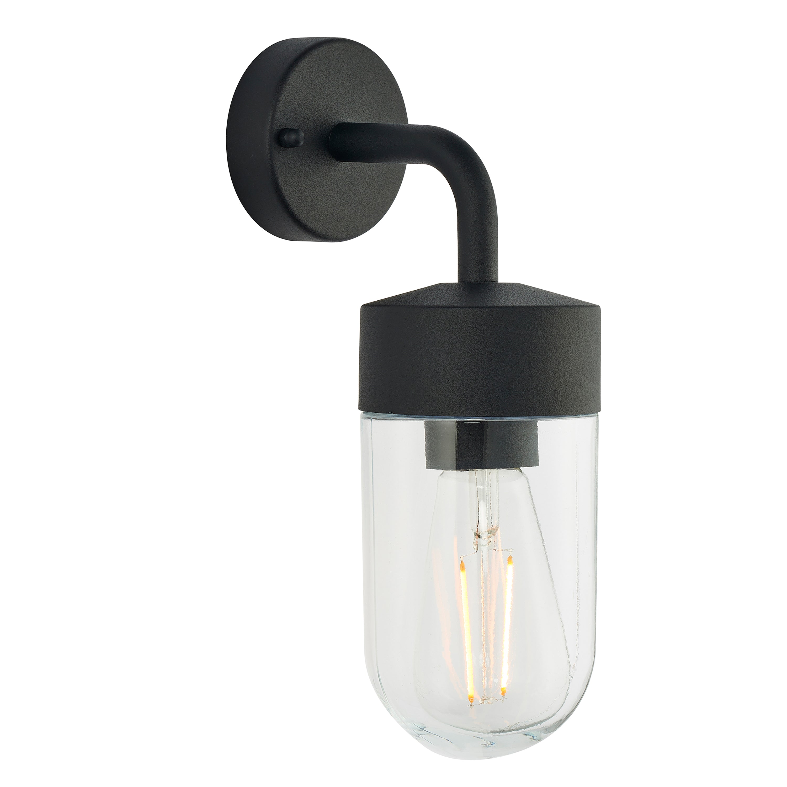 North Wall Light Matt Black - Stainless Steel / Glass | Migo Interiors