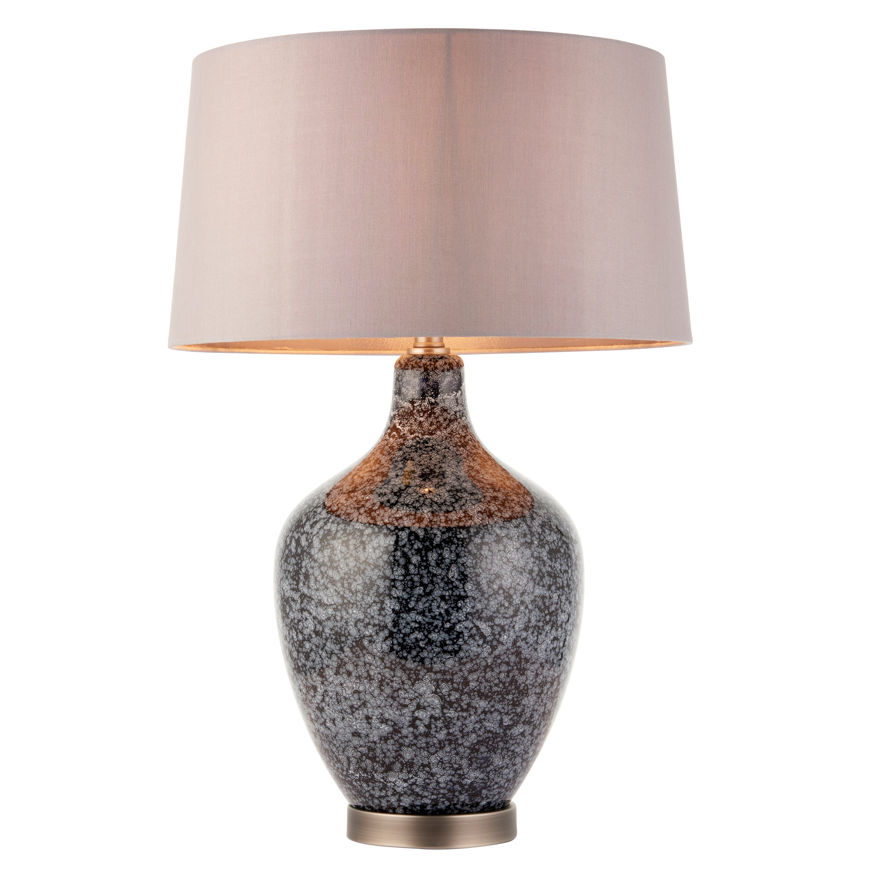 Ilsa Table Lamp Grey Black - Fabric / Glass / Steel | Migo Interiors