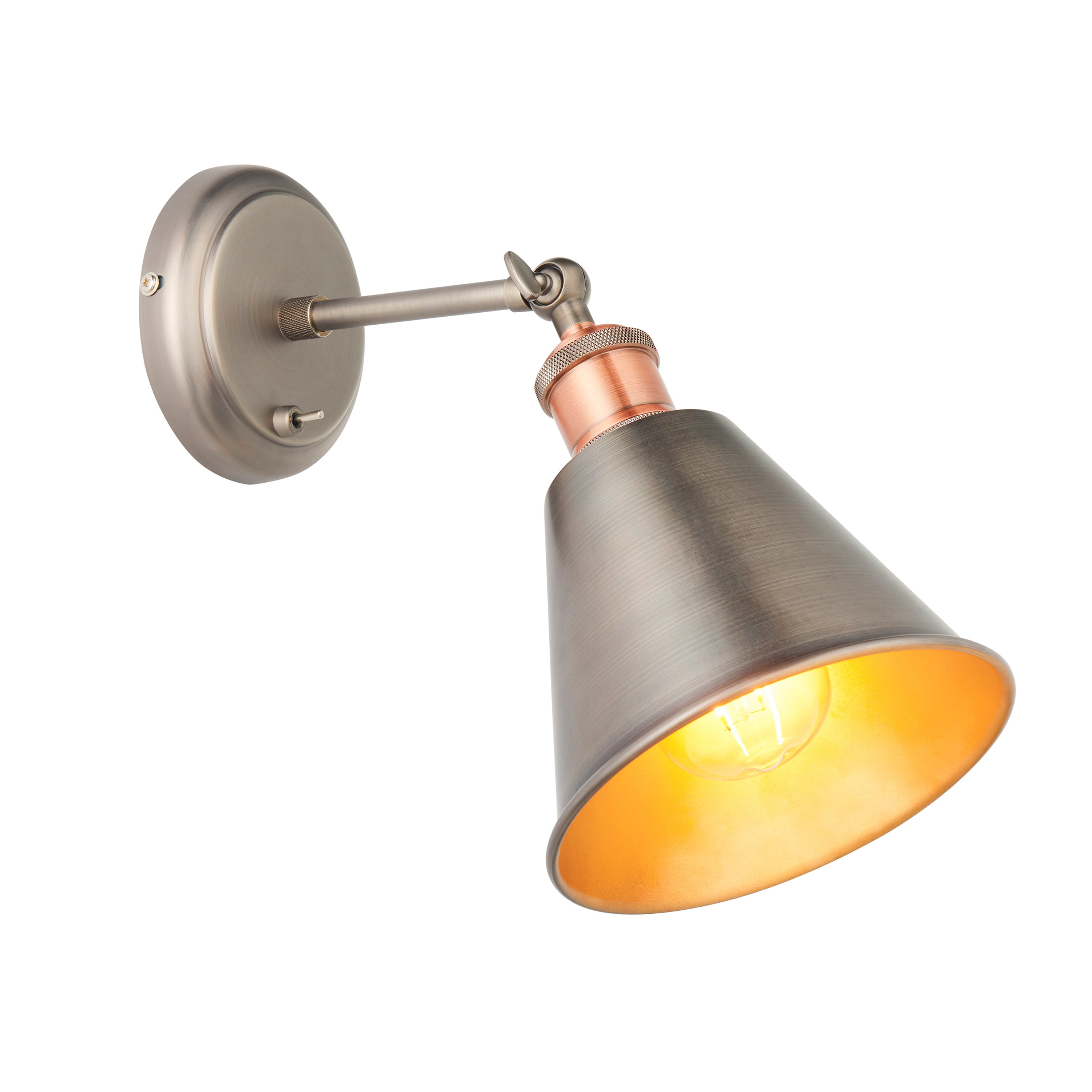 Hal Wall Light with Shade - Steel | Migo Interiors