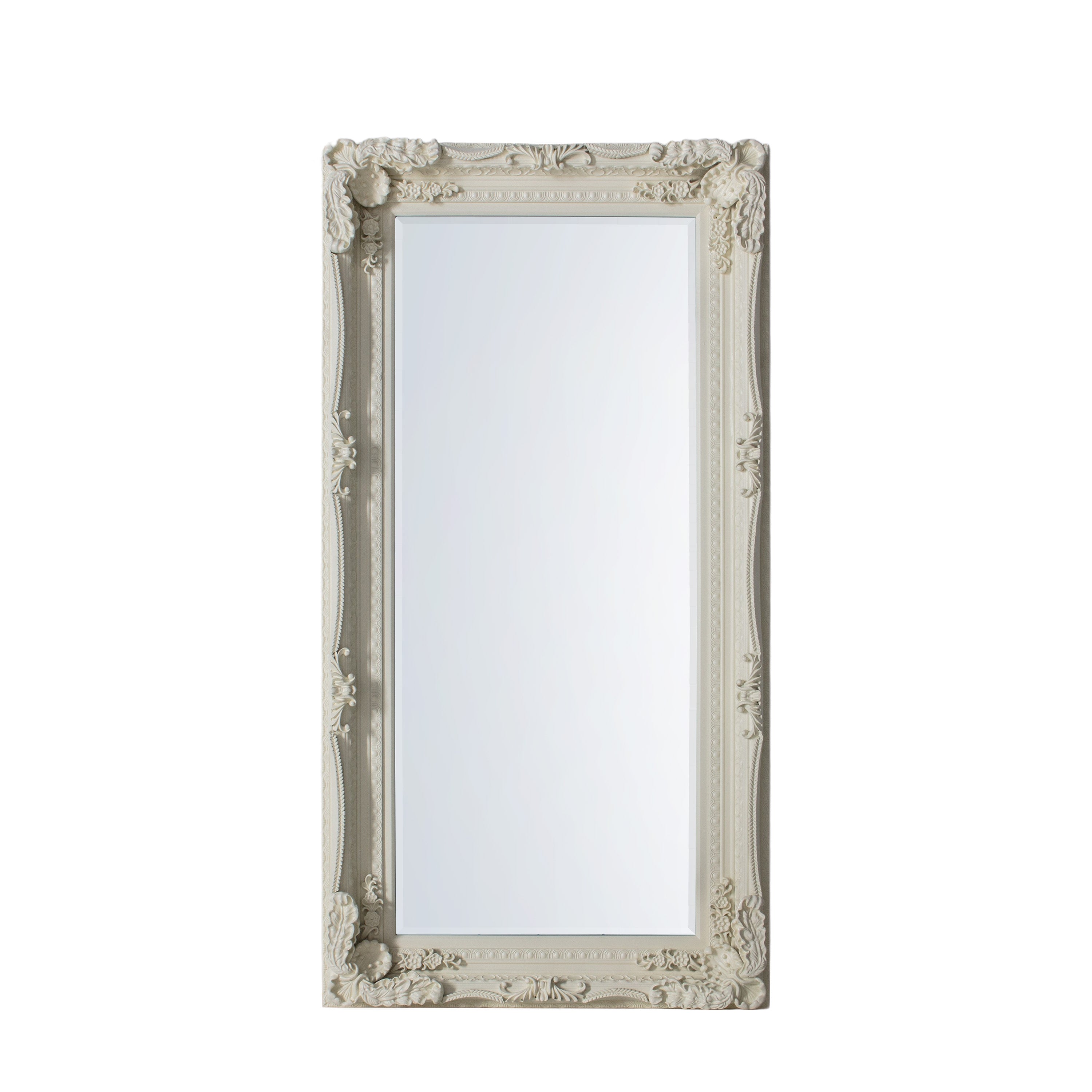 Carved Louis Leaner Mirror Cream - Glass / Resin / Wood | Migo Interiors