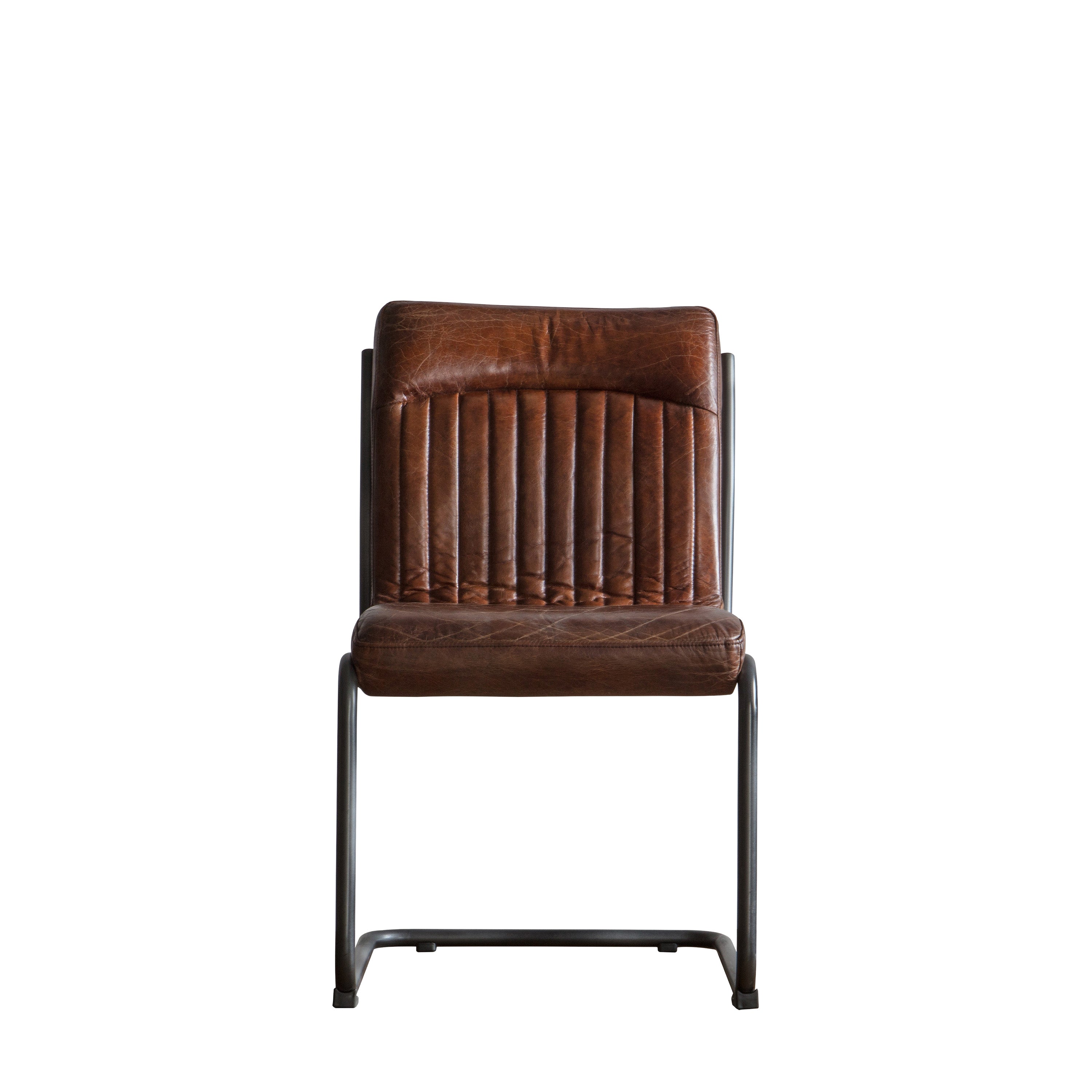 Capri Leather Chair Brown - Iron / Leather | Migo Interiors