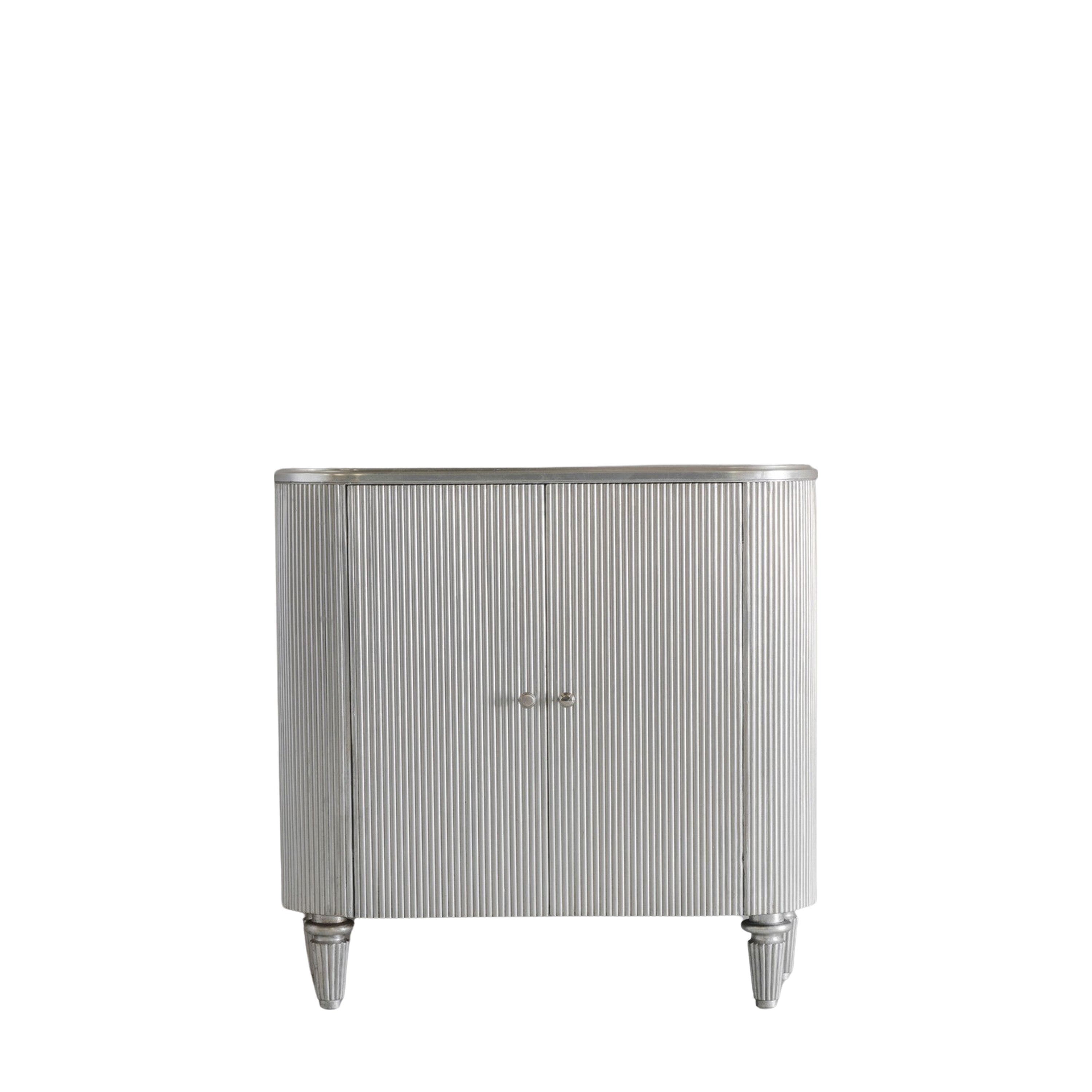 Jeeves Drinks Cabinet Silver - Glass / Mahogany / MDF | Migo Interiors