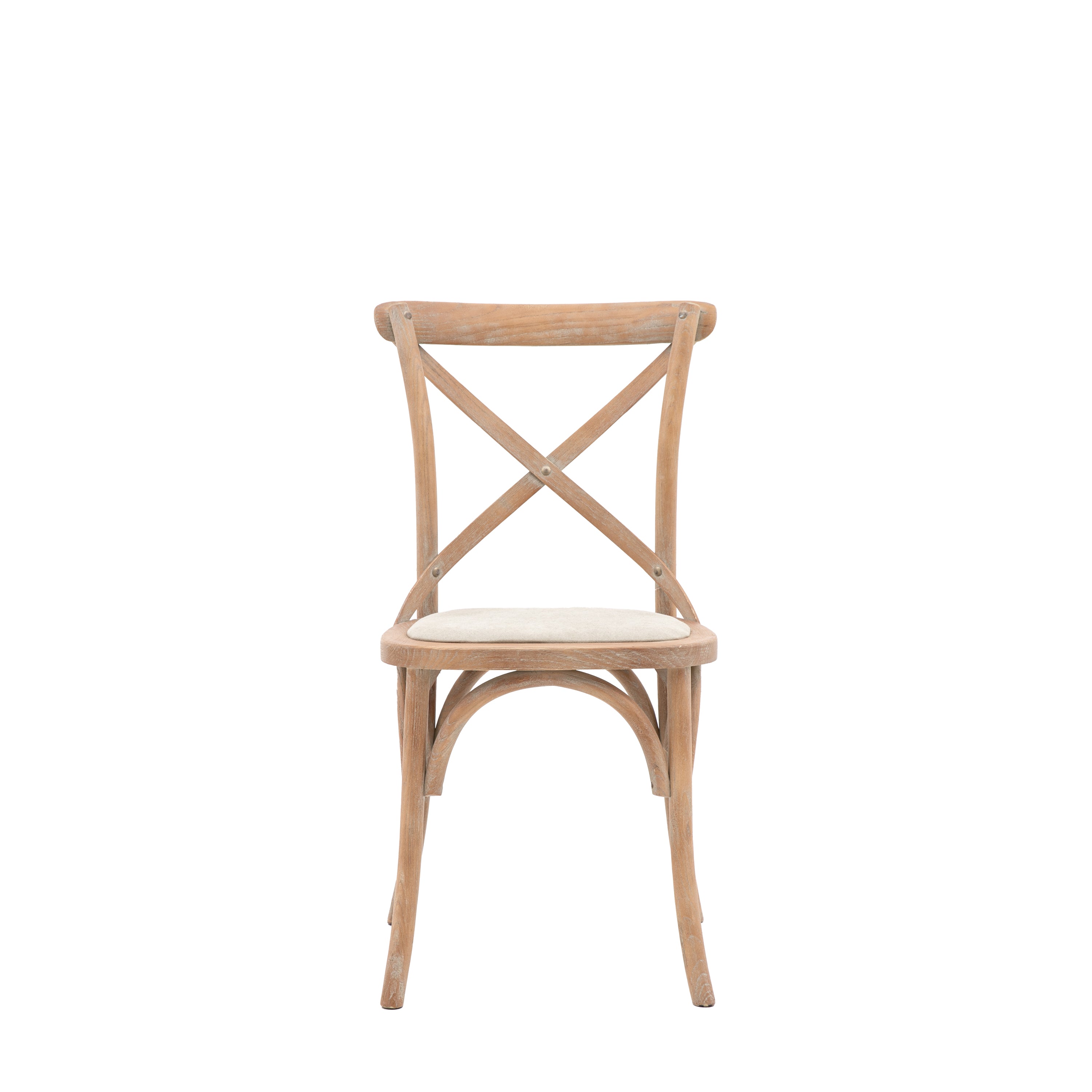 Cafe Chair Washed Oak Linen (2pk) - Polyester / Oak | Migo Interiors