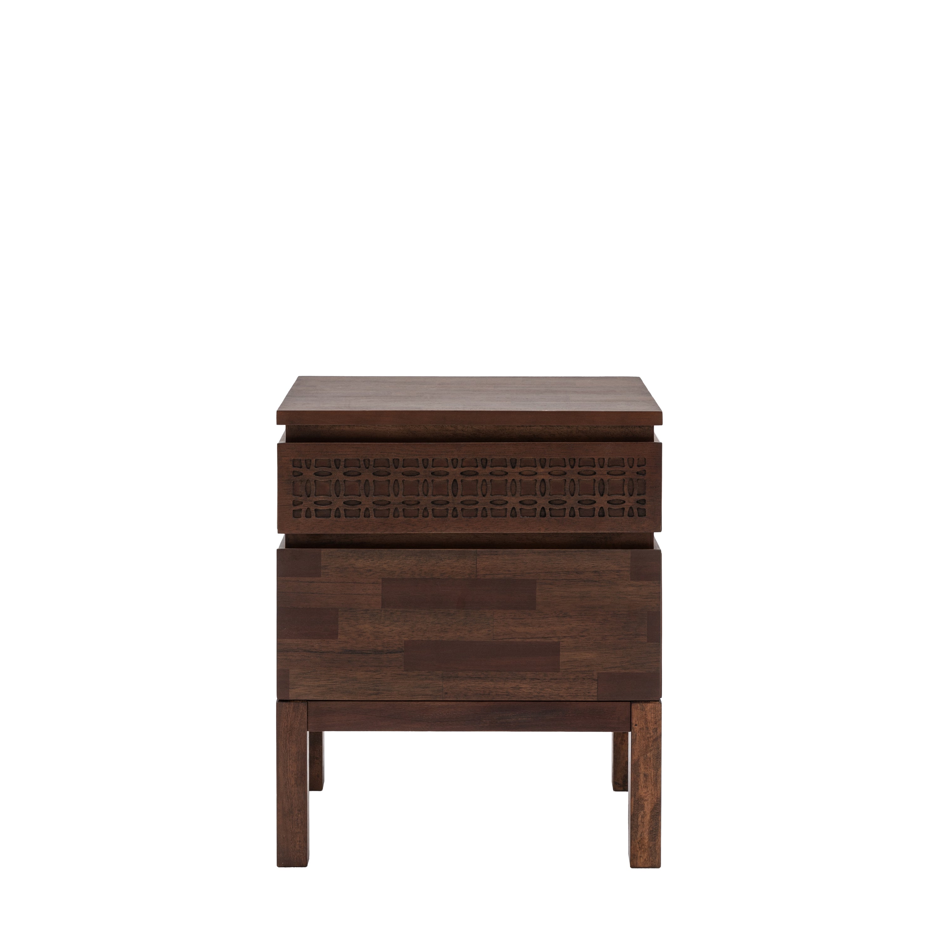 Boho Retreat Bedside 2 Drawer Chest - Mango / Mindi / Mahogany / MDF | Migo Interiors