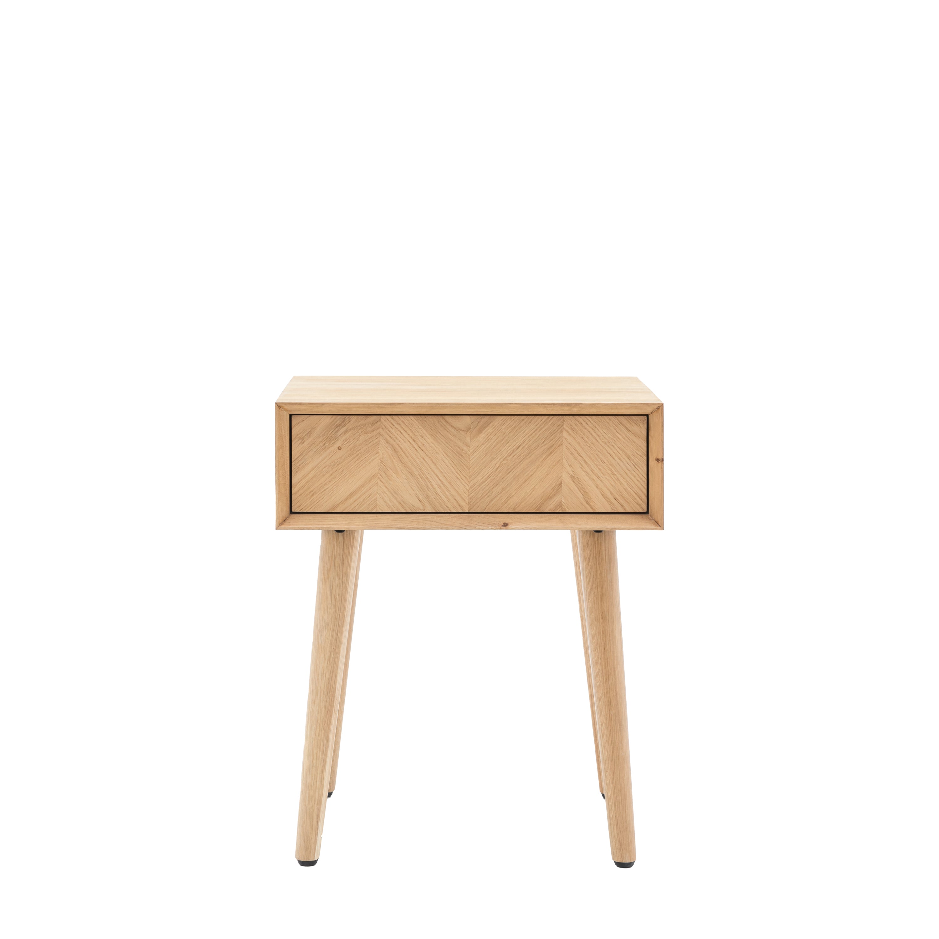 Milano 1 Drawer Side Table - Oak / Oak Veneer / MDF | Migo Interiors