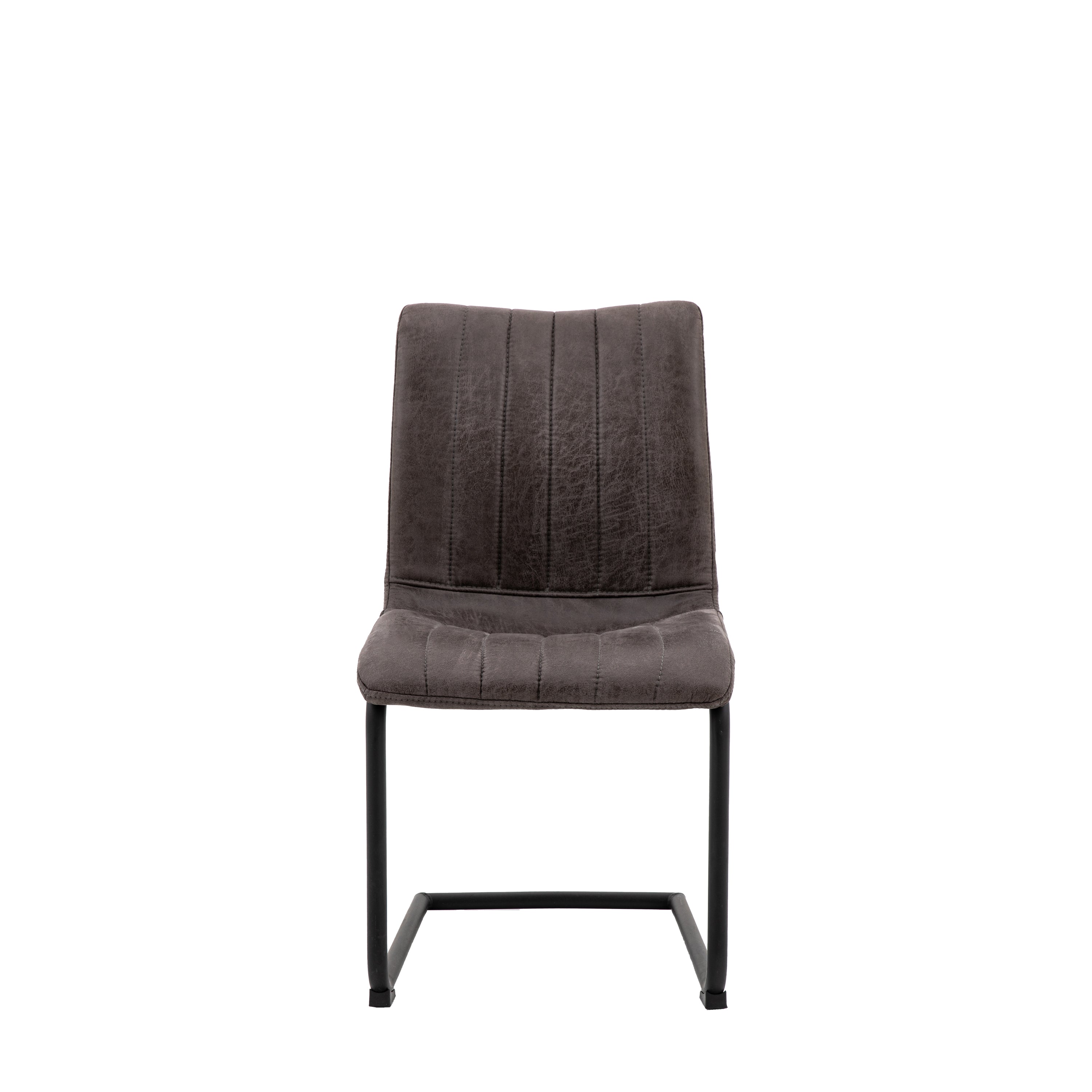 Edington Grey Chair (2pk) - Faux Leather / Metal | Migo Interiors