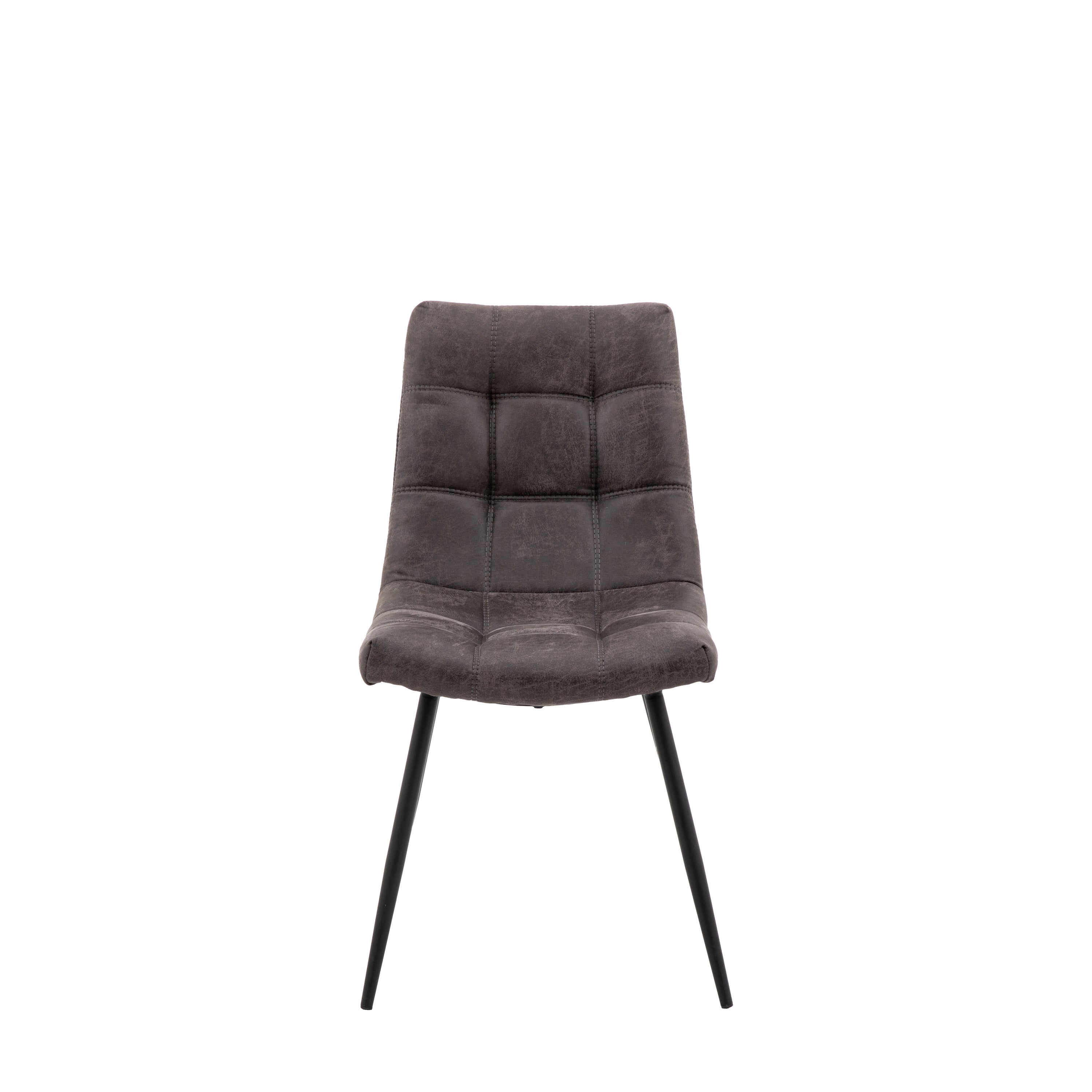 Darwin Grey Chair (2pk) - Faux Leather / Metal | Migo Interiors