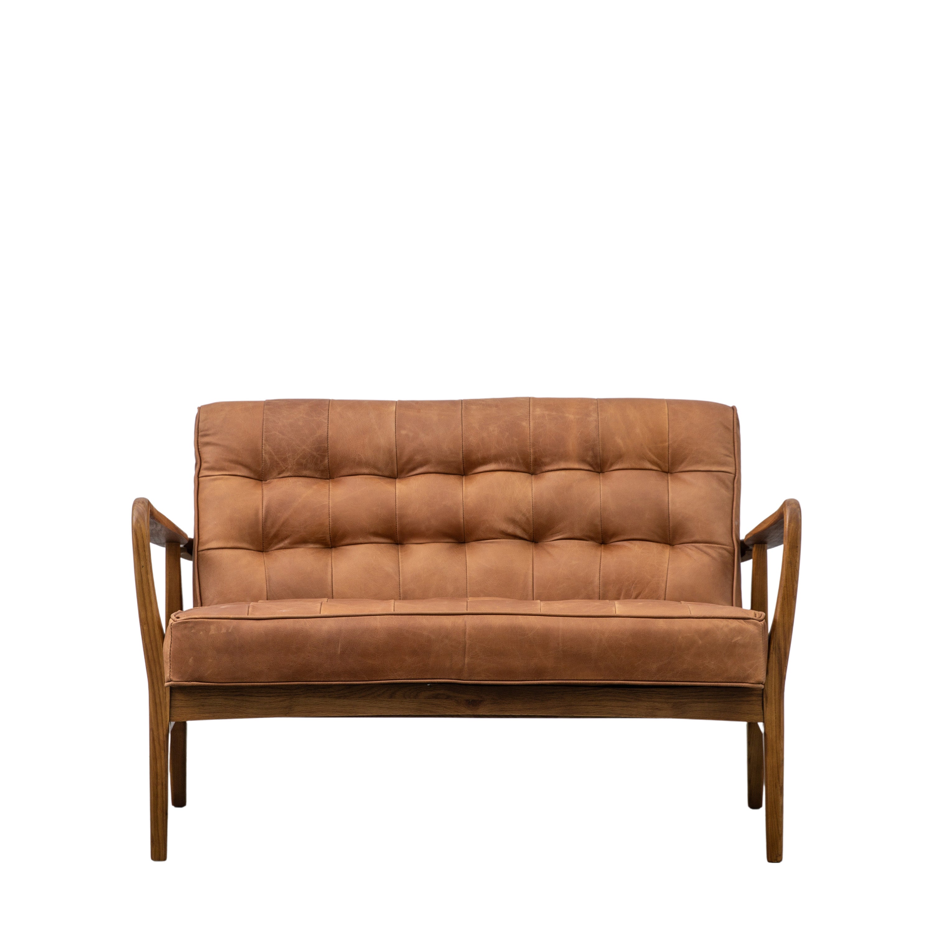 Humber 2 Seater Sofa Vintage Brown Leather - Ash Wood / Foam Fiber / Cow Top Leather | Migo Interiors
