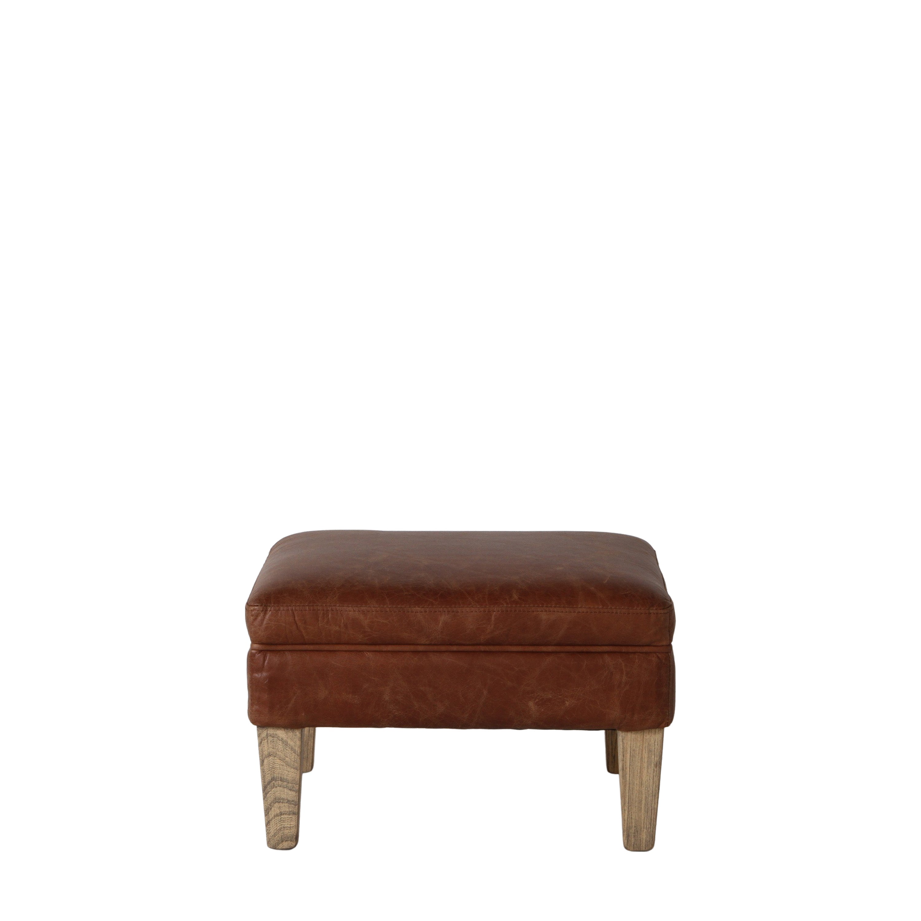 Mr. Paddington Stool Vintage Brown Leather - Ash / Leather | Migo Interiors