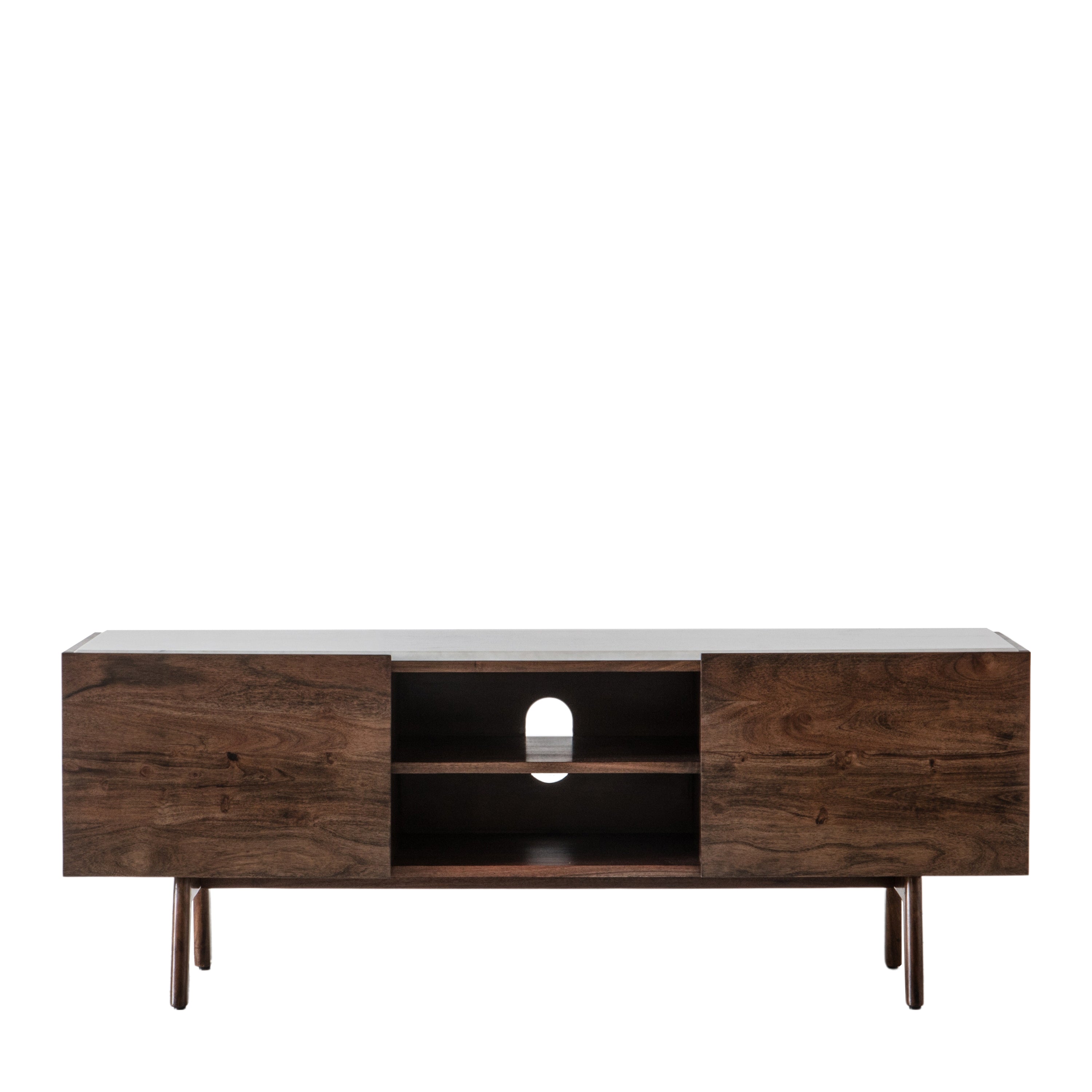 Barcelona Media Cabinet - Acacia / Marble / MDF | Migo Interiors