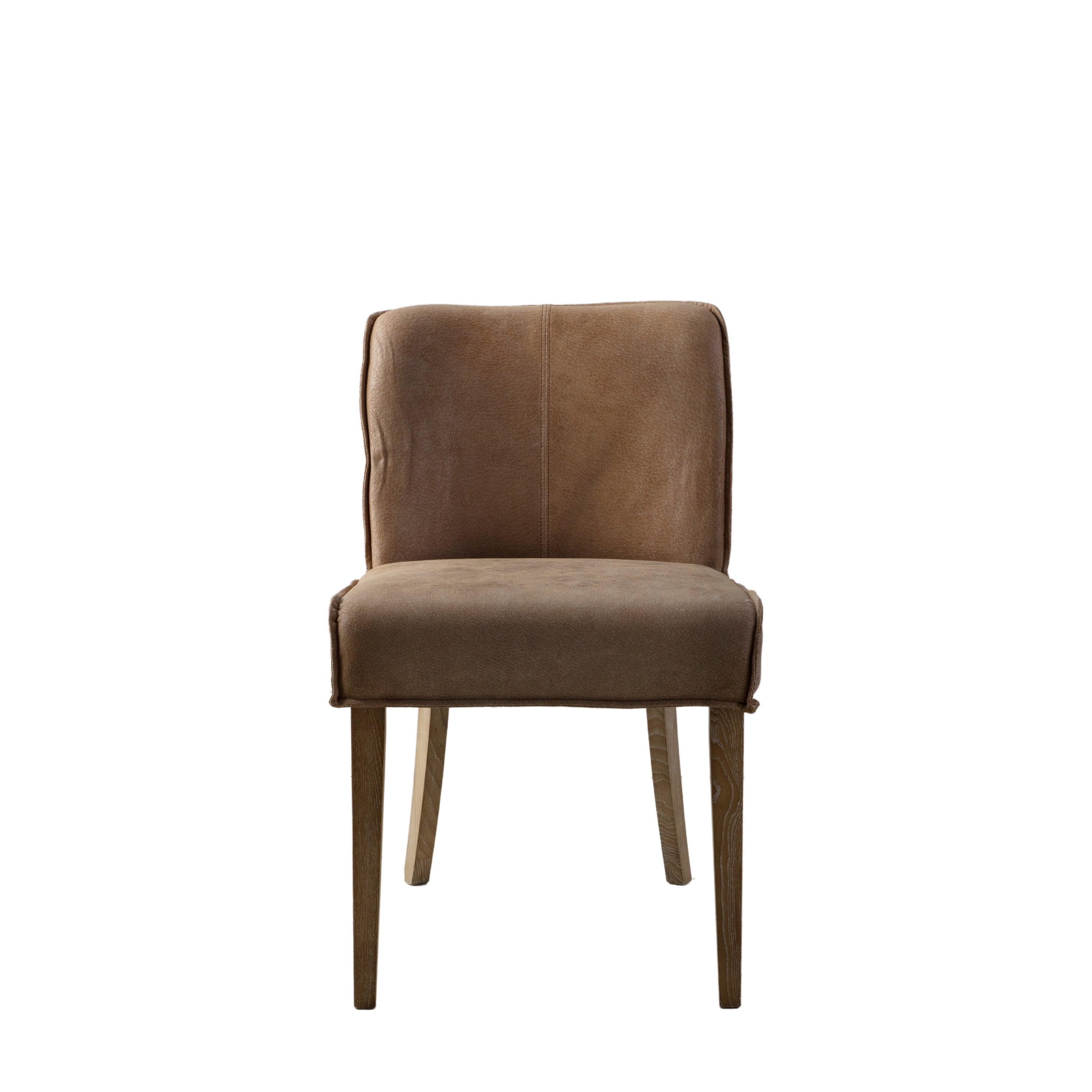 Tarnby Chair Brown Leather (2pk) - Fabric / Foam / Leather | Migo Interiors