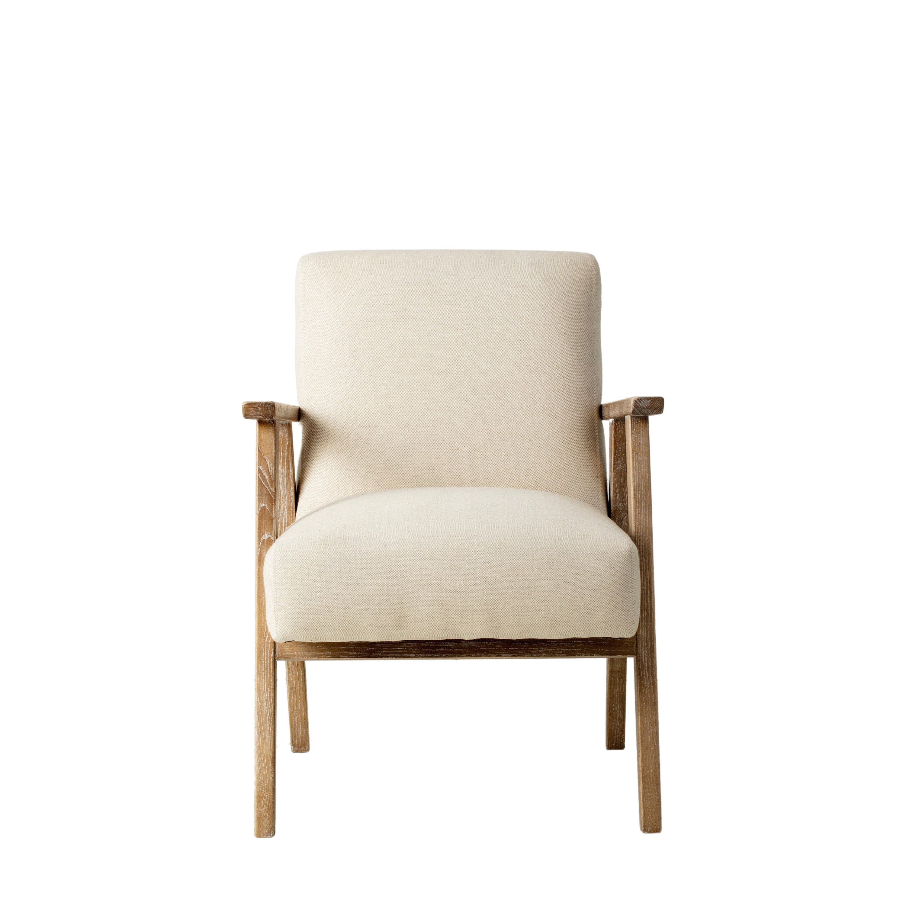 Neyland Armchair Natural Linen - Fabric / Foam / Wood | Migo Interiors