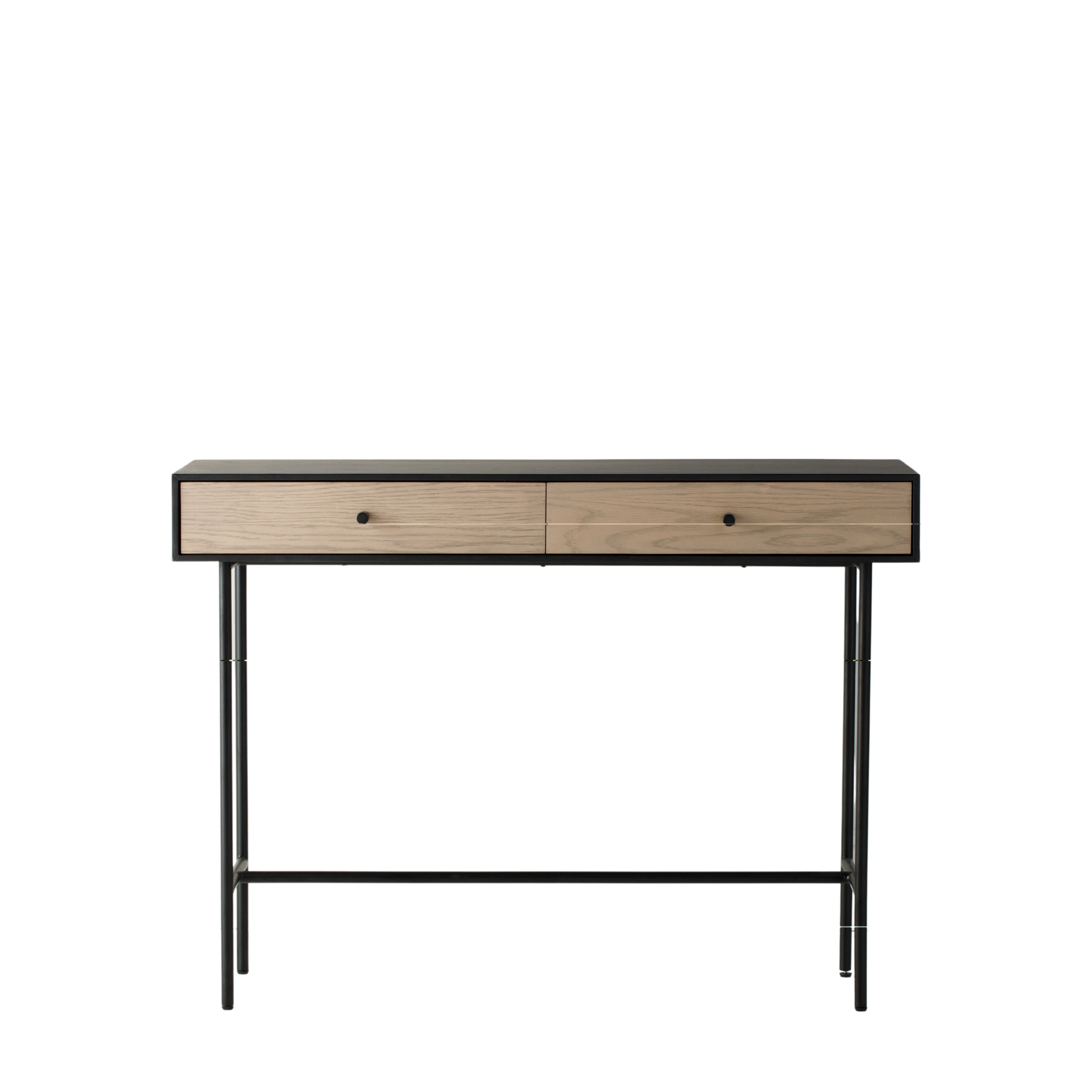 Carbury 2 Drawer Console Table - MDF / Metal / Wood | Migo Interiors