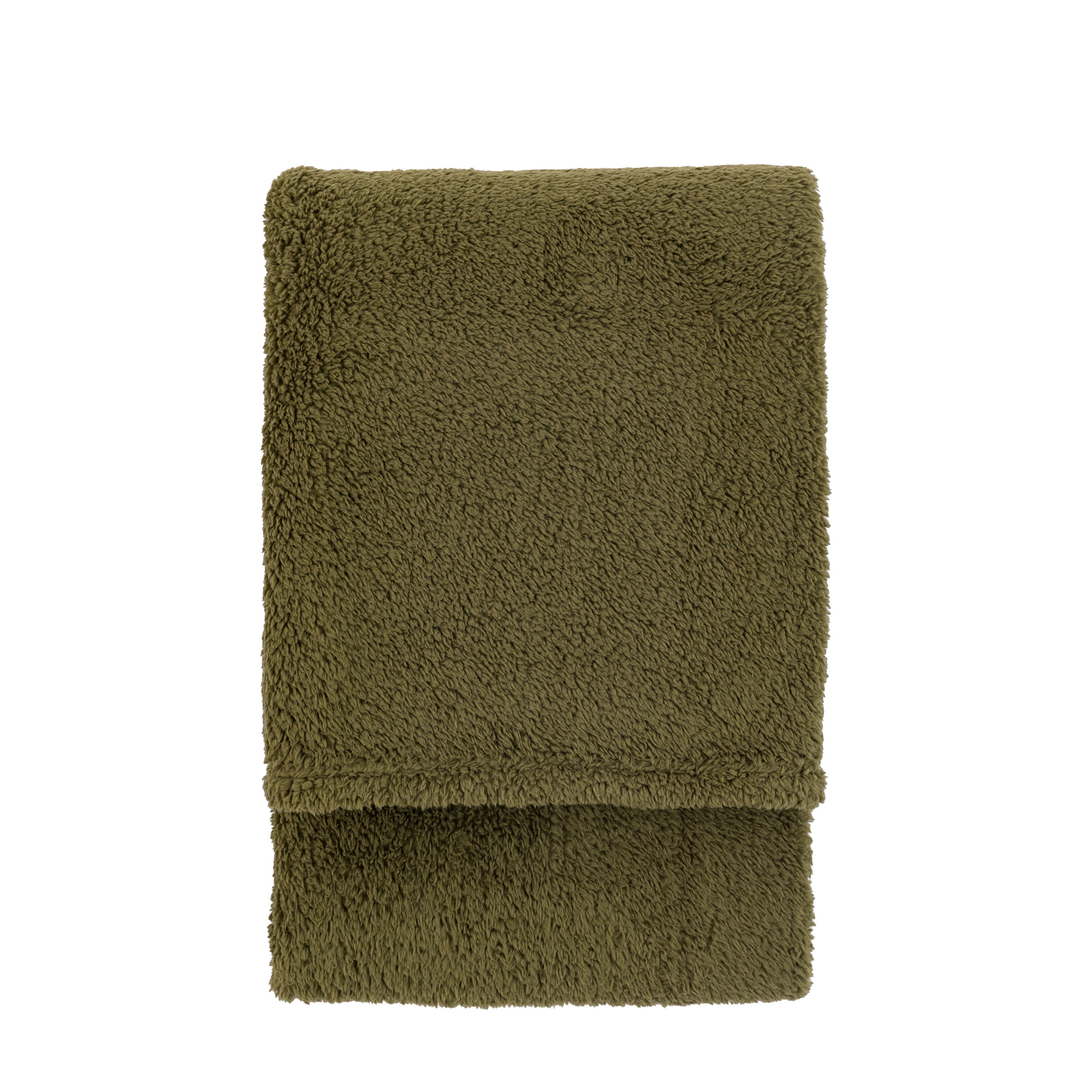 Teddy Fleece Throw Olive - Polyester | Migo Interiors