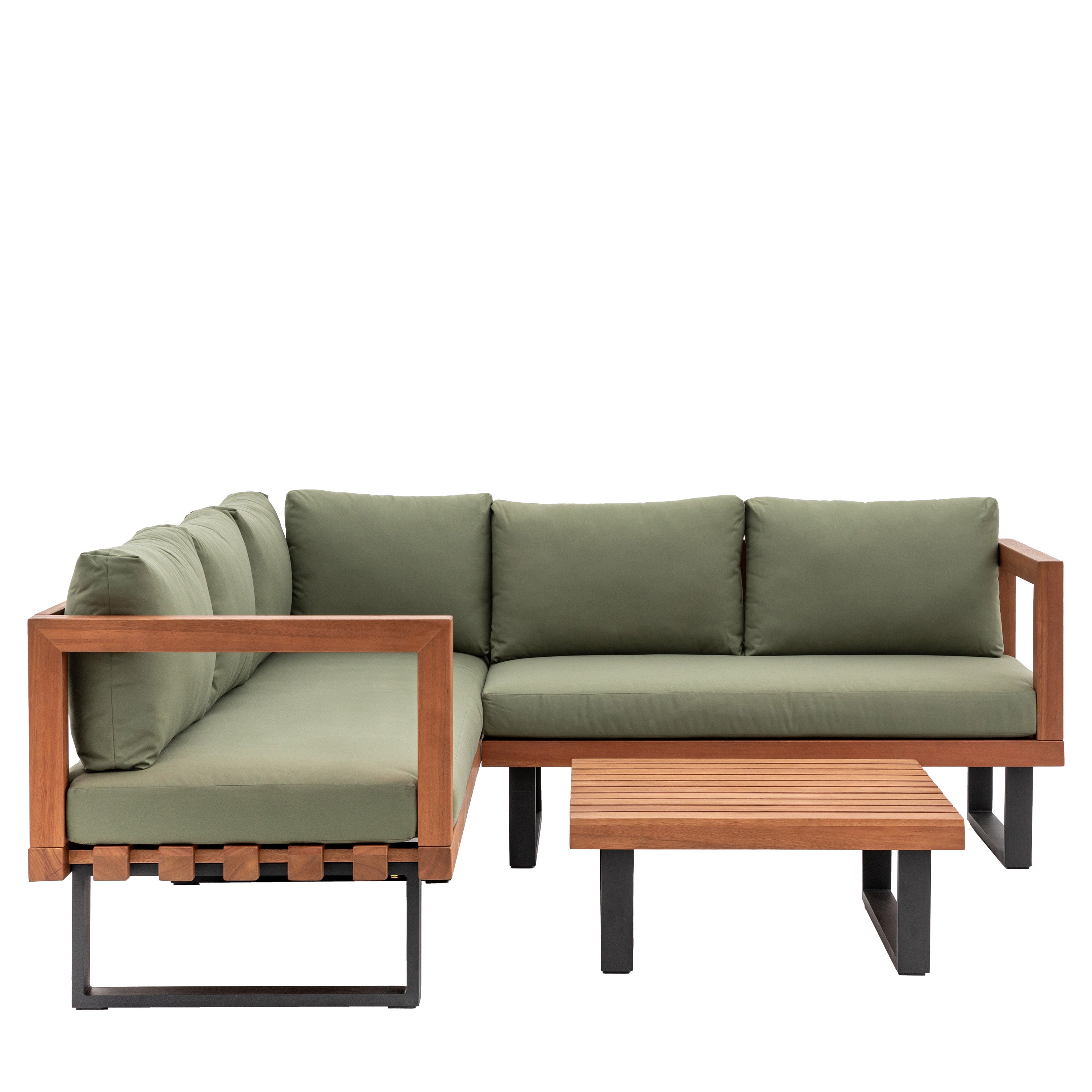 Oad Corner Sofa Set - Eucalyptus / Aluminum / Polyester Fabric / Foam | Migo Interiors