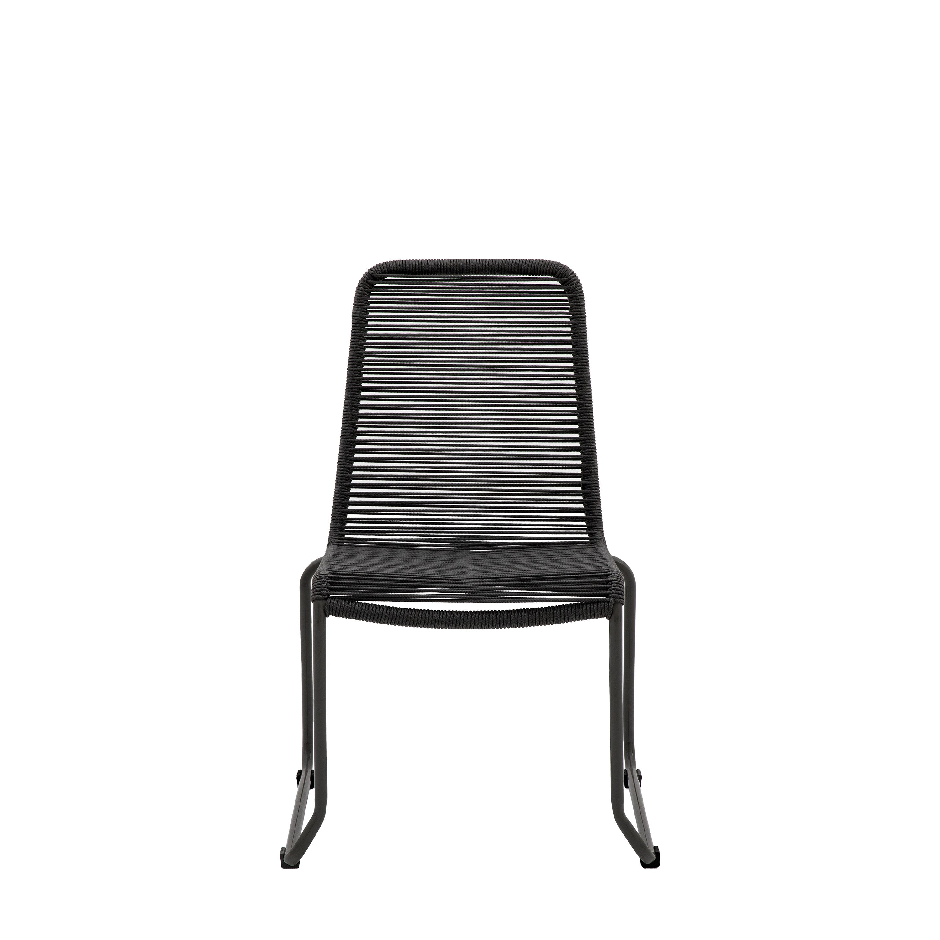 Corletto Dining Chair Black (2pk) - Steel / Rope | Migo Interiors
