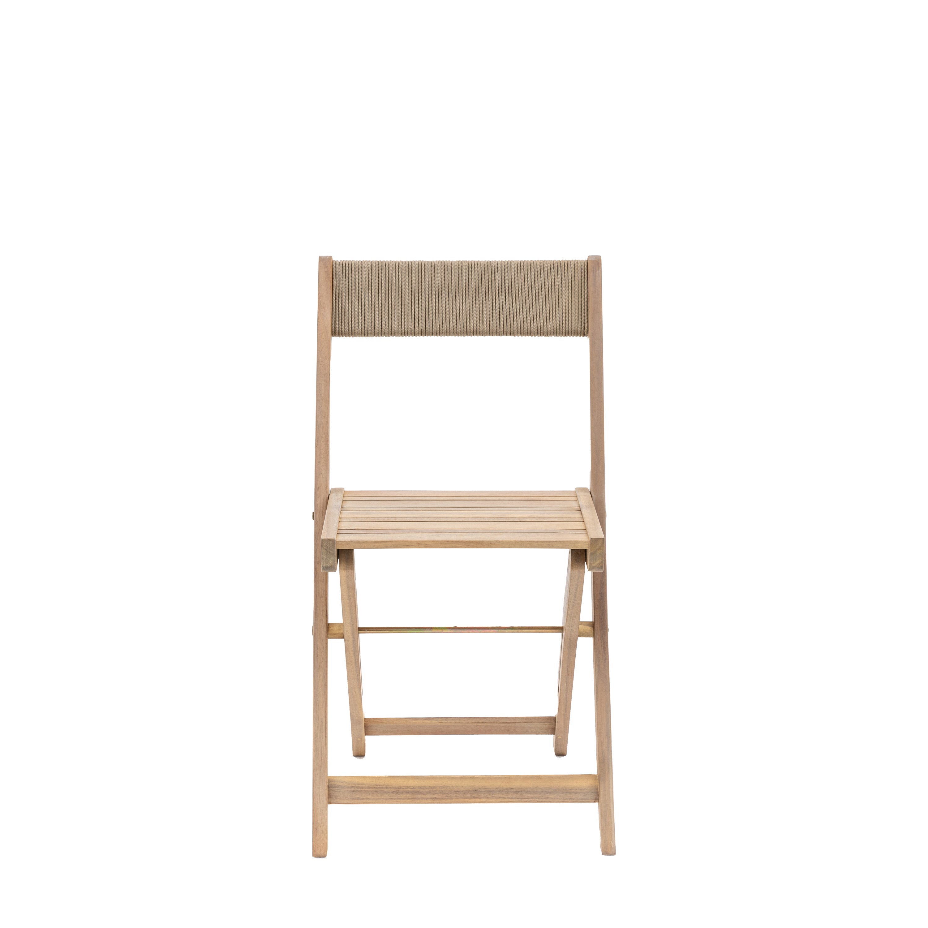 Lindos Folding Chair Natural (2pk) - Acacia / Iron | Migo Interiors
