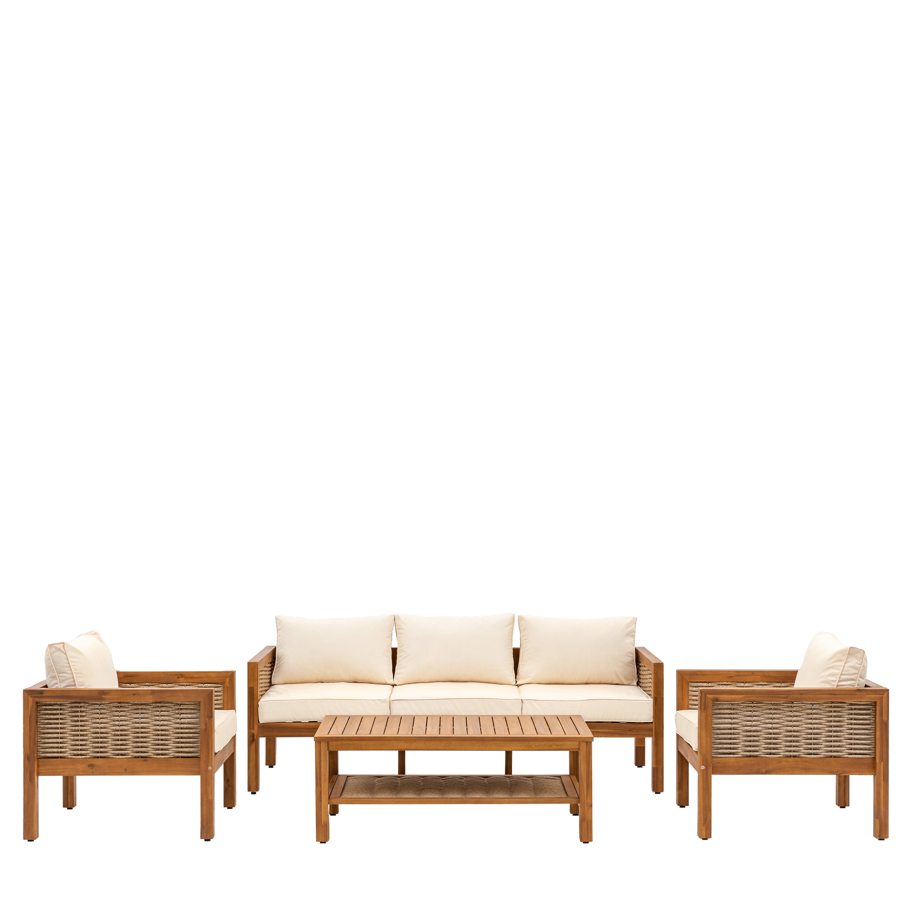 Belize Lounge Set - Acacia Wood / Polyester / Foam / Fibre / Rattan | Migo Interiors