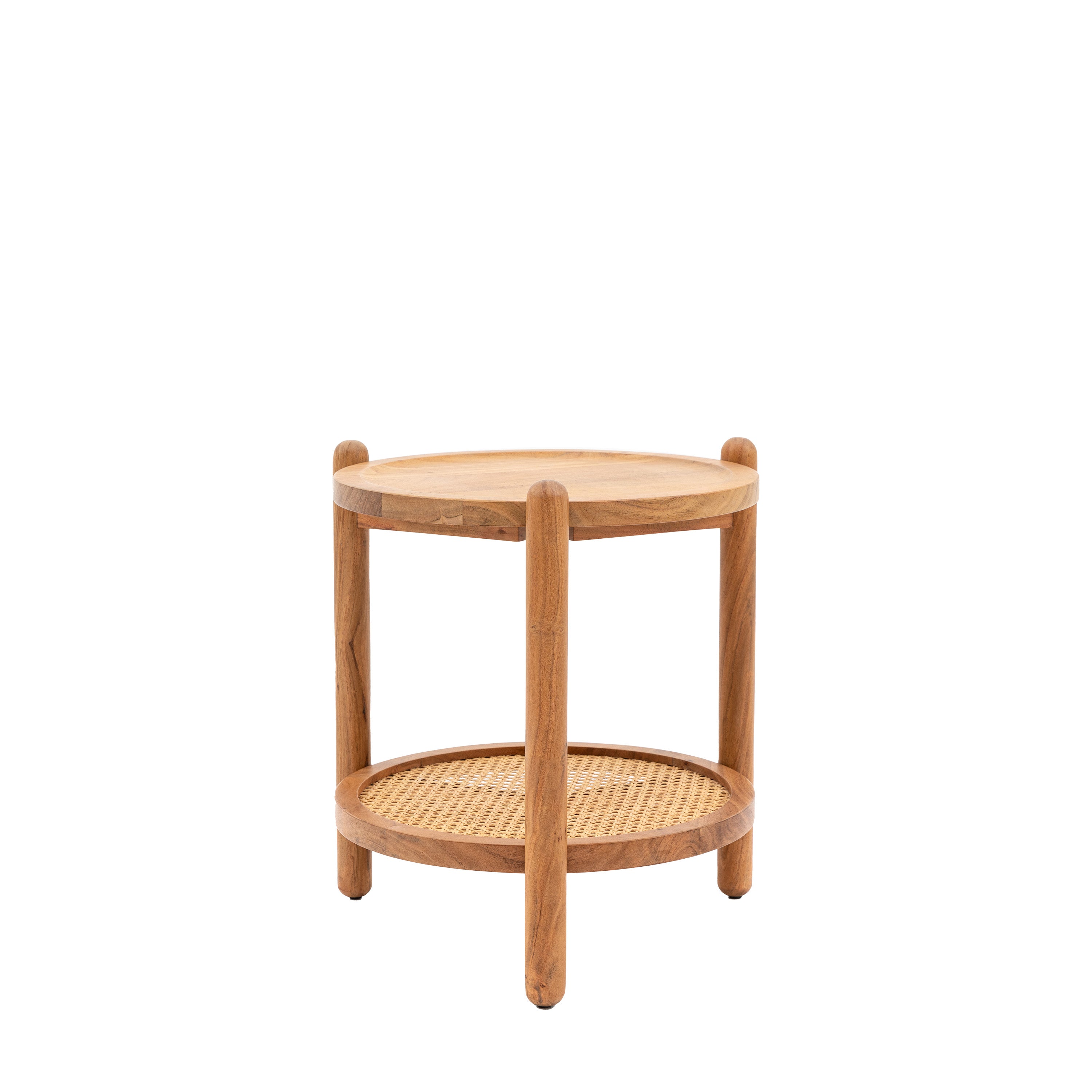 Cannes Side Table - Acacia / Rattan | Migo Interiors