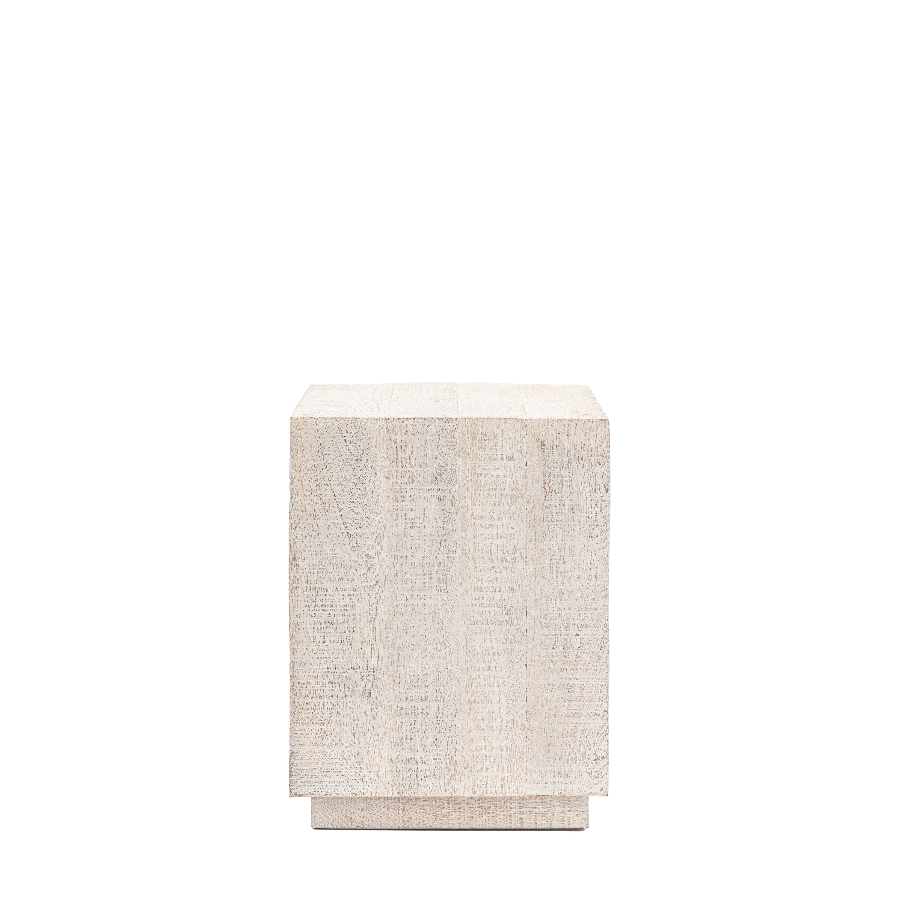 Iowa Side Table Whitewash - Mango Wood / Mango Wood Veneer | Migo Interiors