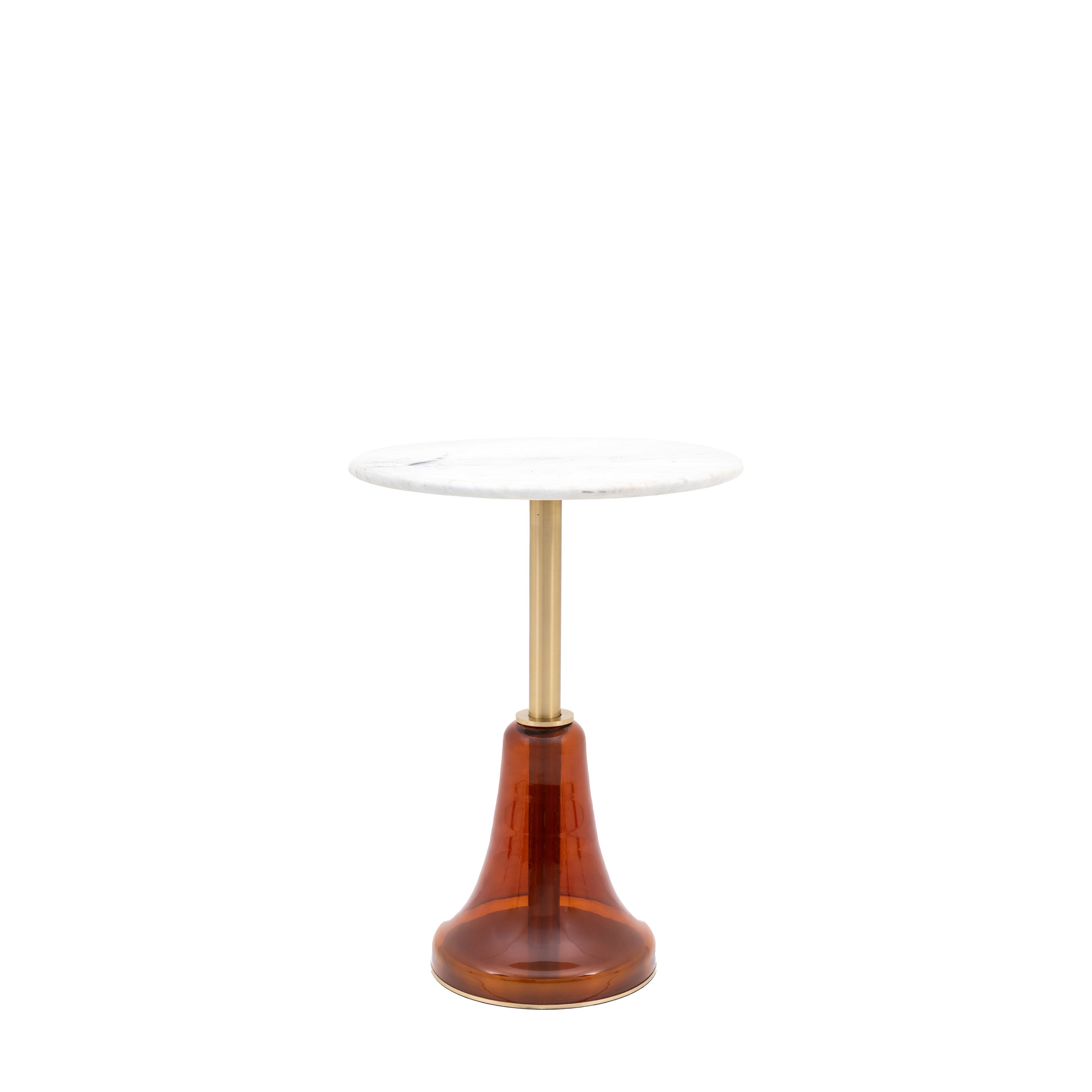 Bilbao Side Table Orange - Glass / Marble / Aluminium | Migo Interiors