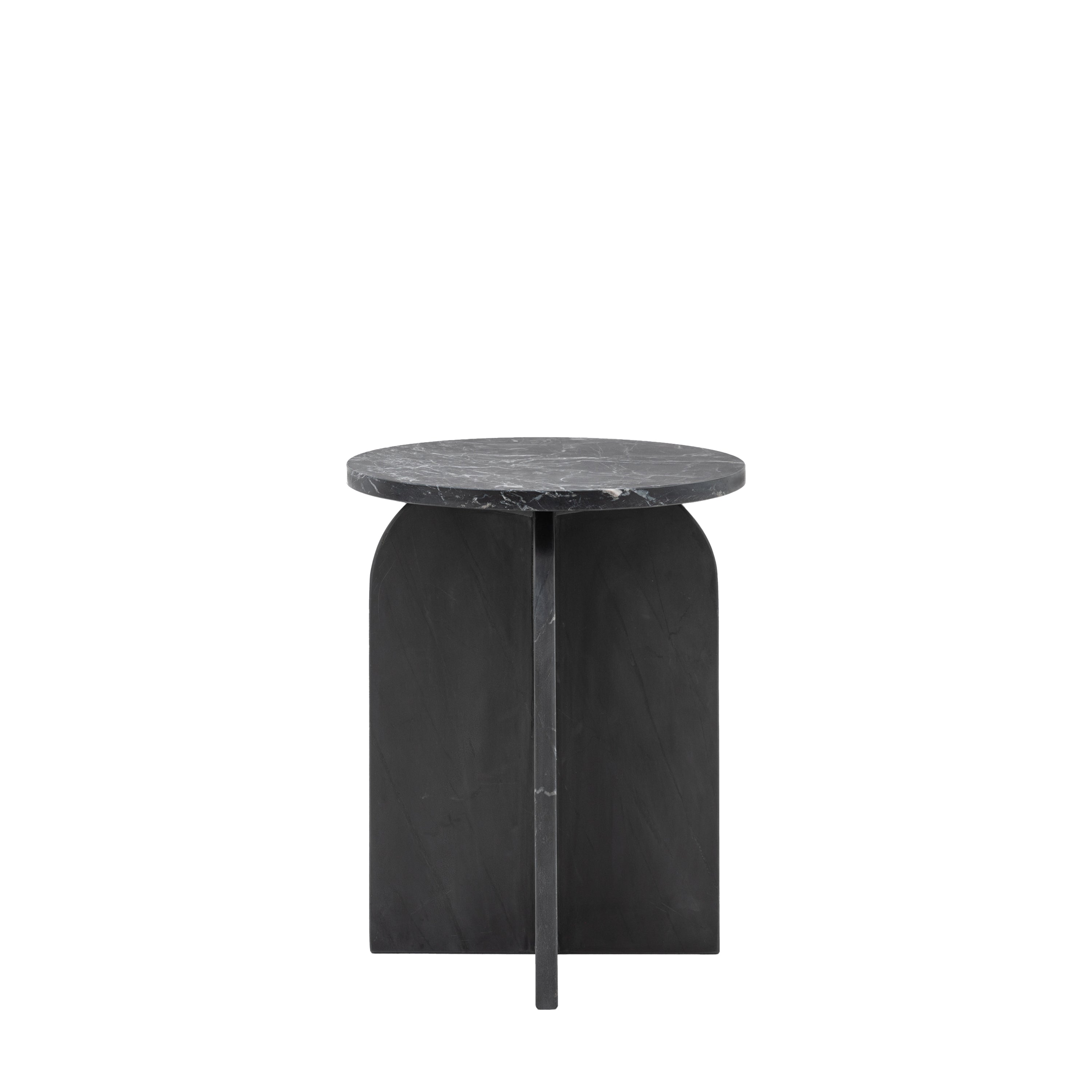 Amalfi Side Table Black - Marble | Migo Interiors