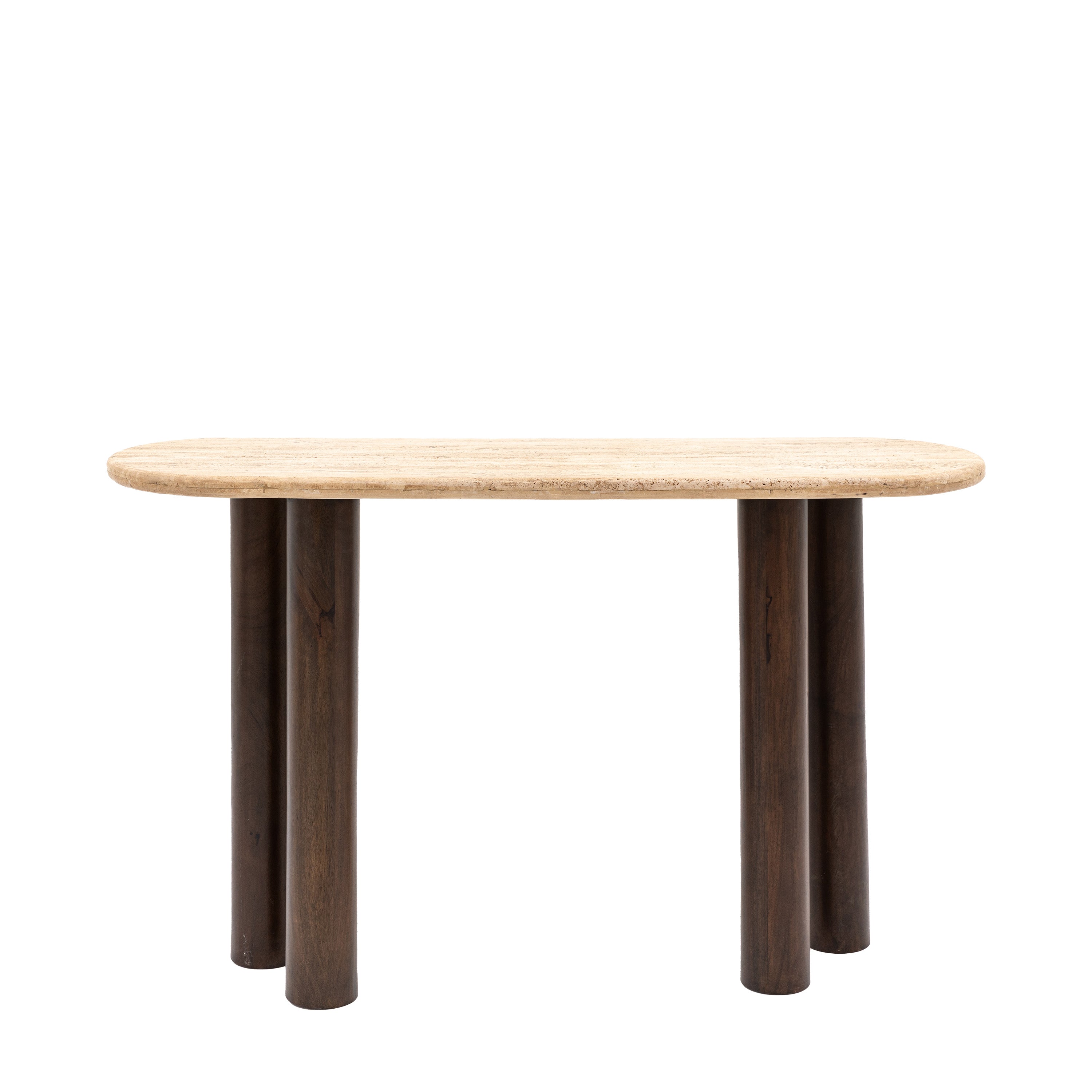 Trevi Console Table - Mango Wood / Travertine | Migo Interiors