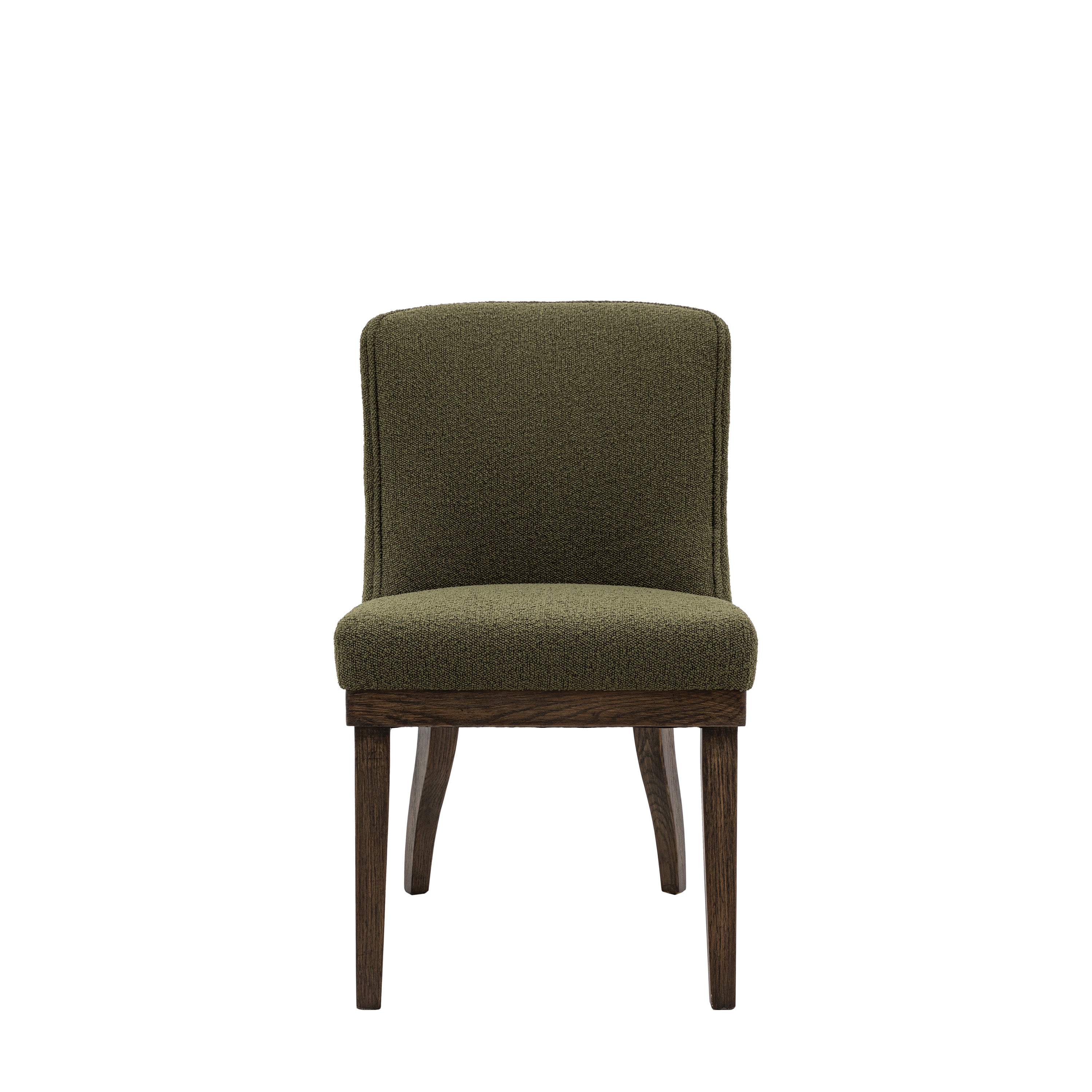 Kelvedon Dining Chair Green (2pk) - Solid Oak / Plywood / Polyester / Foam / Poly Polyfibre | Migo Interiors
