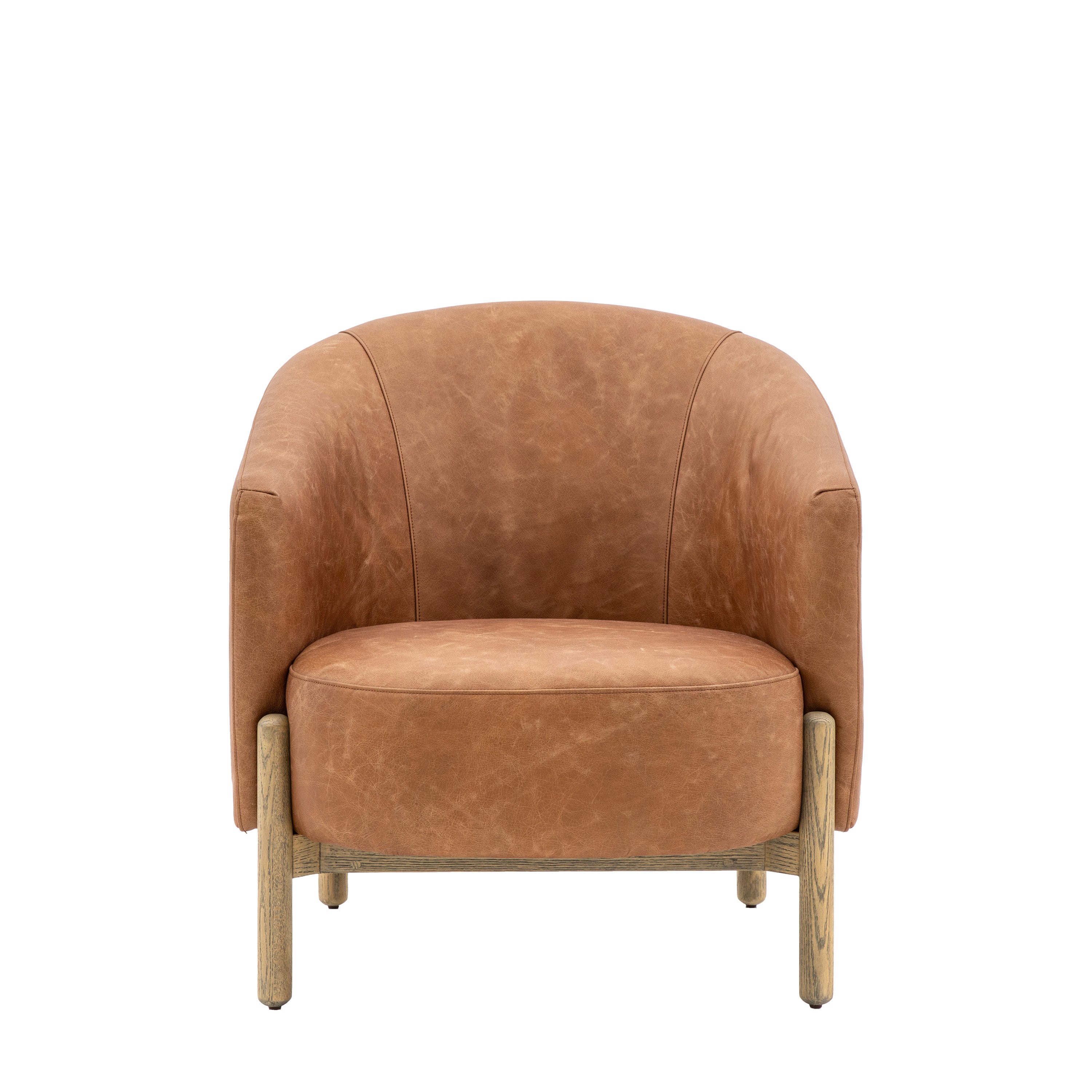 Tindon Armchair Vintage Brown Leather m - Solid Oak / Plywood / Leather / Foam / PolyPolyfibre | Migo Interiors