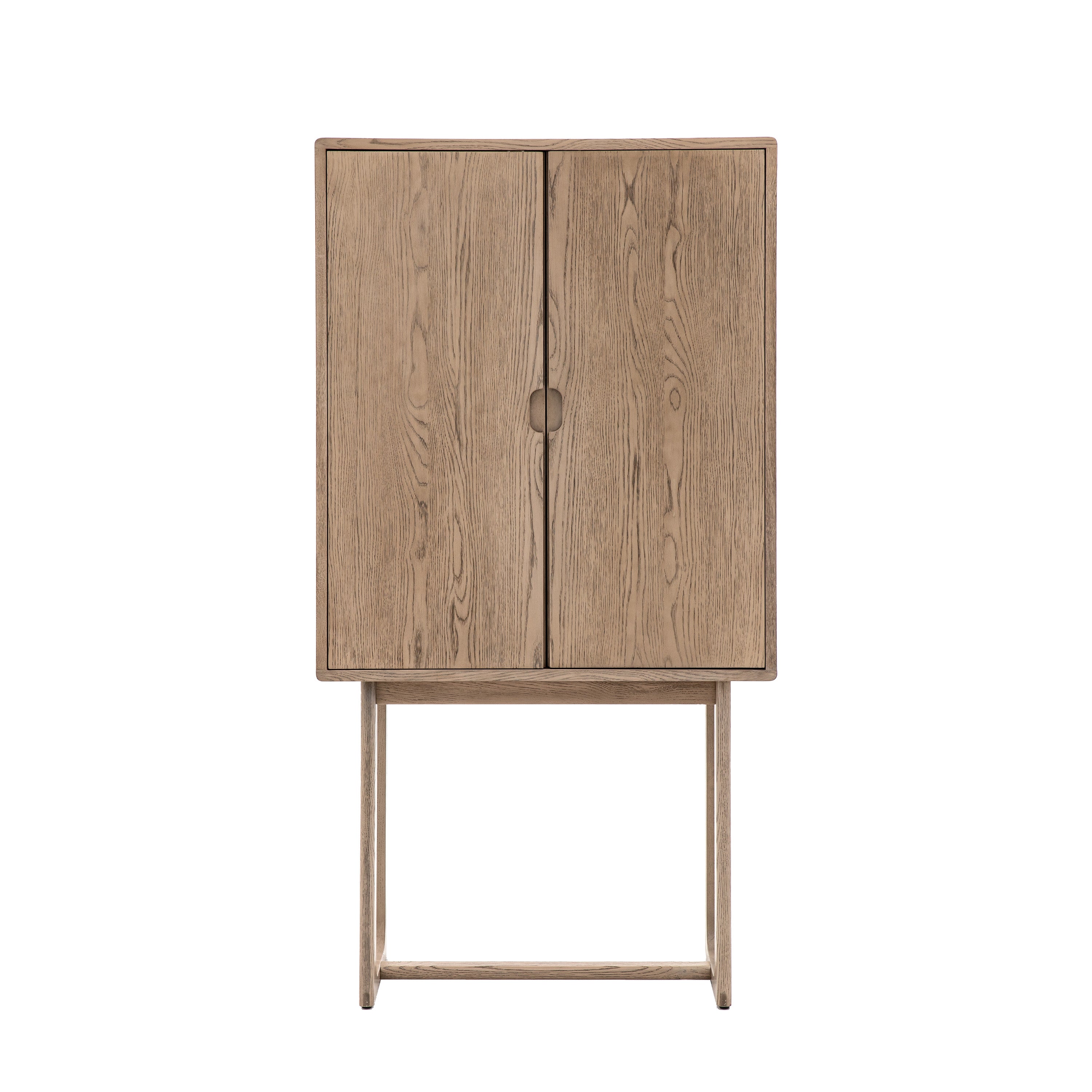 Craft Cocktail Cabinet Smoked - Oak / Oak Veneer MDF / Pine / Glass | Migo Interiors