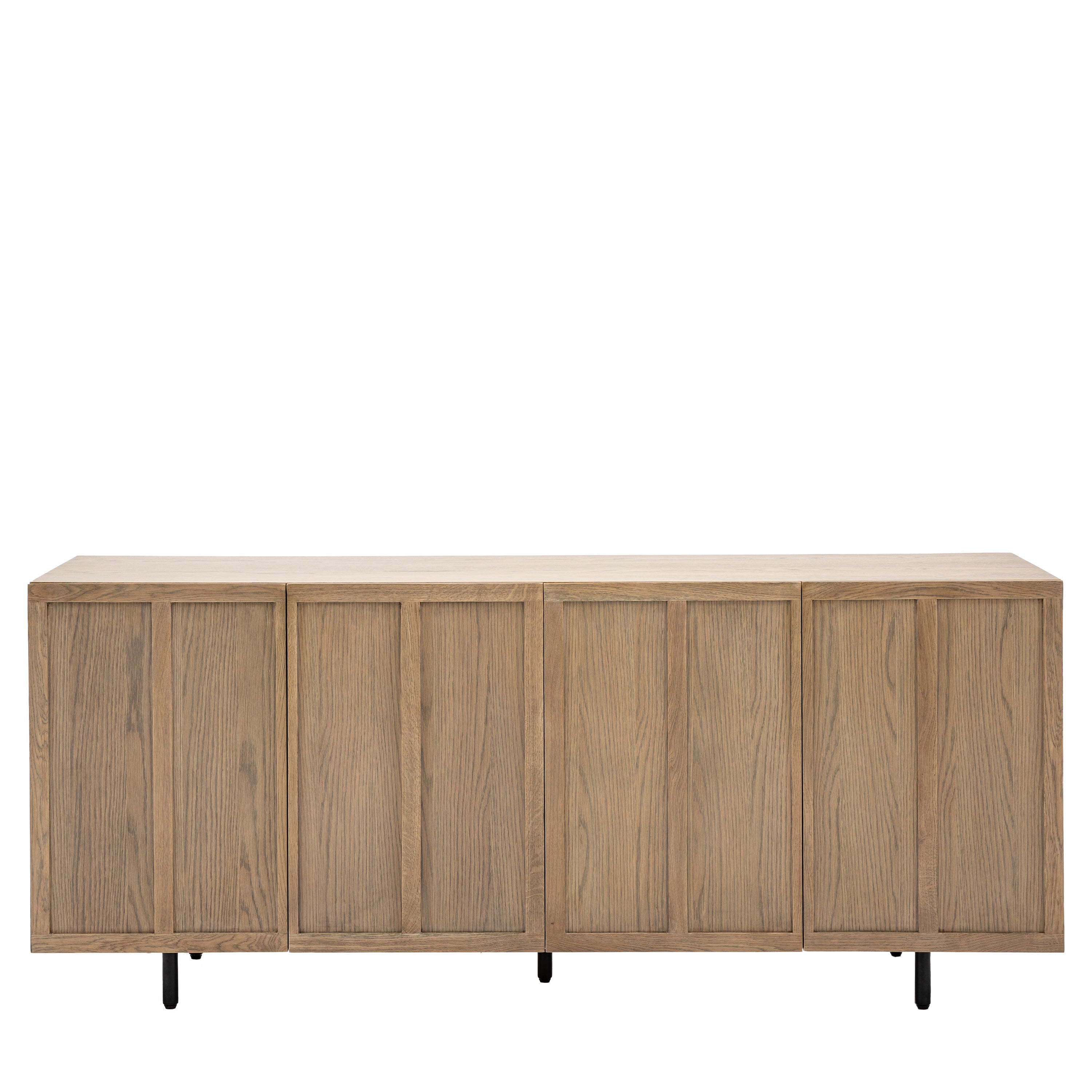 Panelled 4 Door Sideboard - MDF / Acacia Veneer / White Oak / White Oak Veneer | Migo Interiors