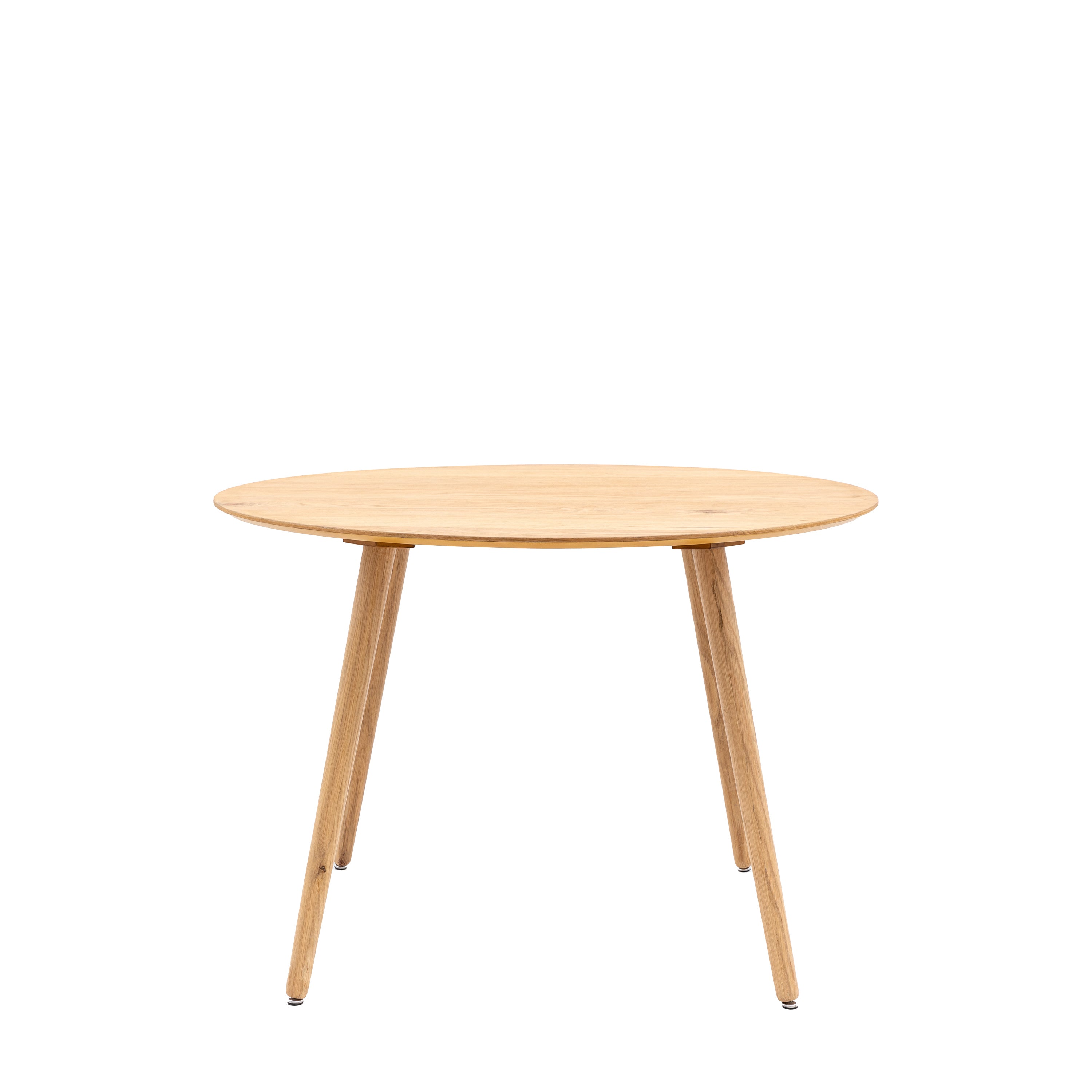 Hatfield Round Dining Table Natural m - Oak Veneer / MDF / Oak / Rubber Wood | Migo Interiors