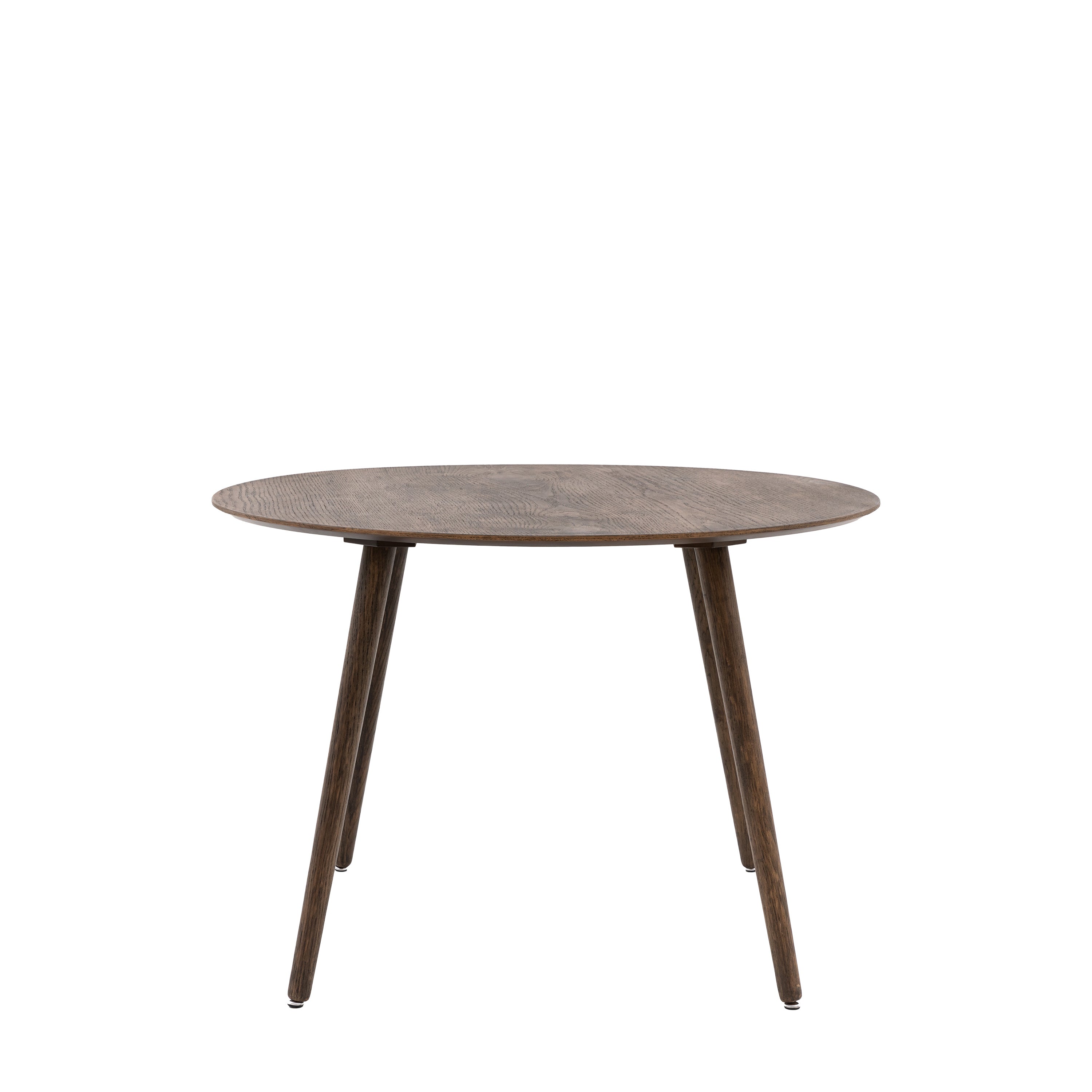 Hatfield Round Dining Table Smoked - Oak Veneer / MDF / Oak / Rubber Wood | Migo Interiors