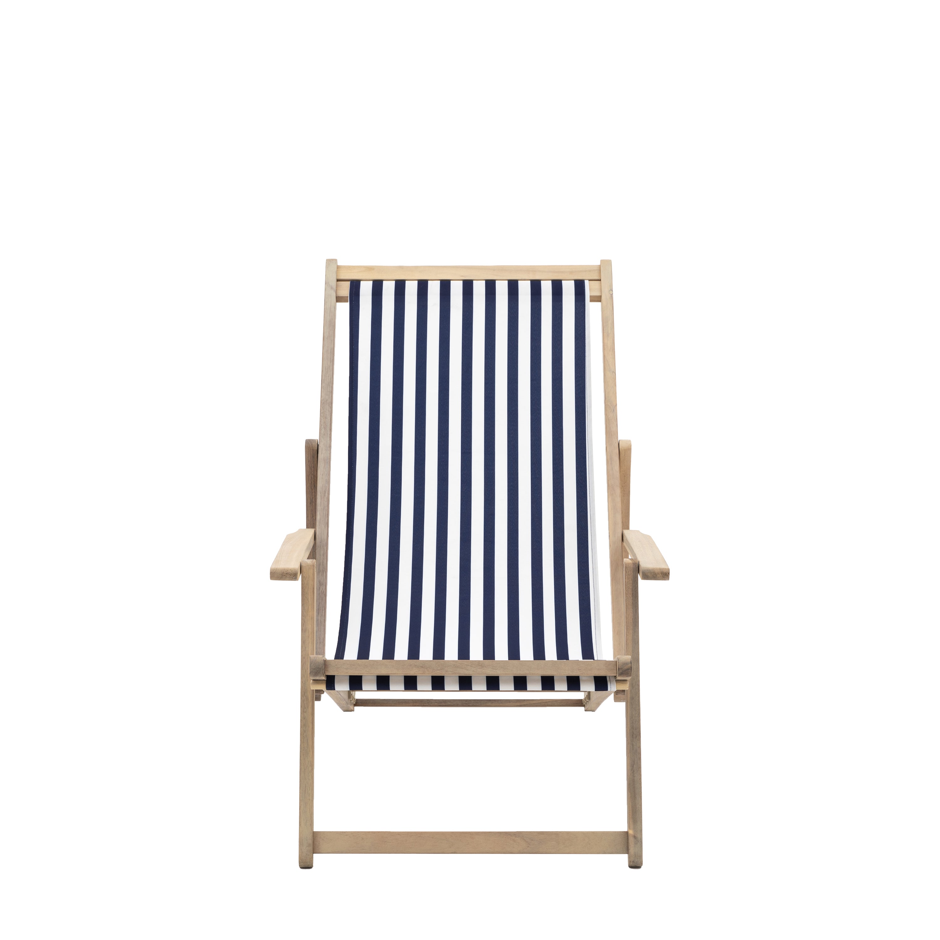 Navy Stripe Deck Chair - Acacia / Polyester Fabric | Migo Interiors