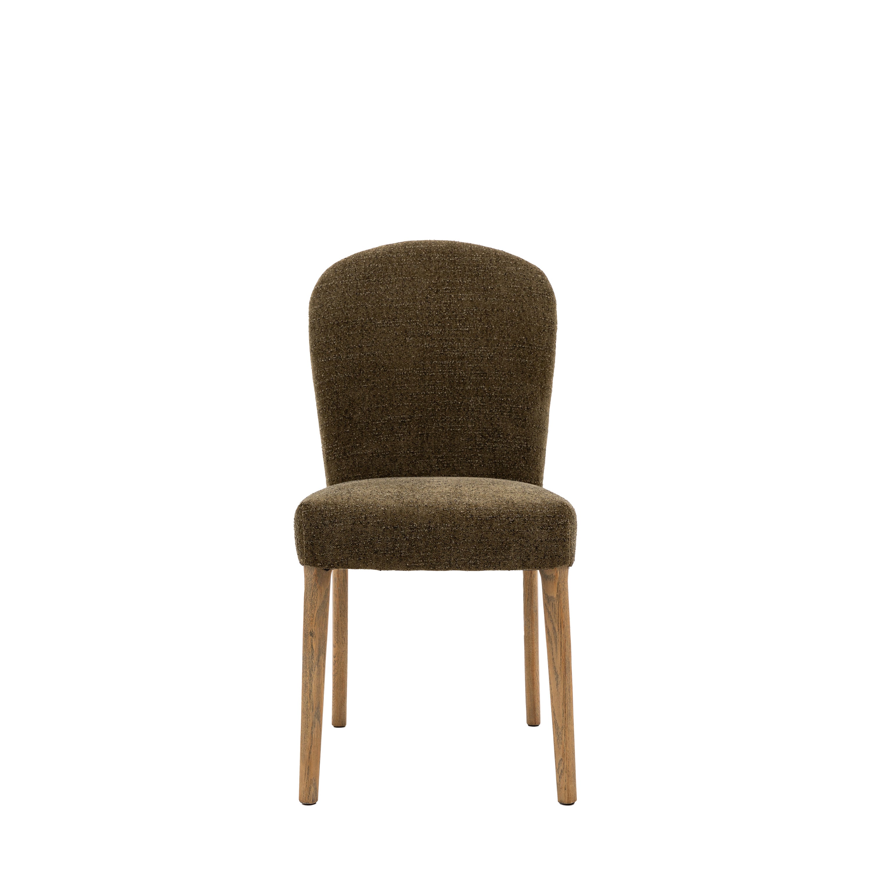 Hinton Dining Chair Moss Green (2pk) - Solid Oak / Plywood / Polyester Fabric / Foam / Polyfibre | Migo Interiors
