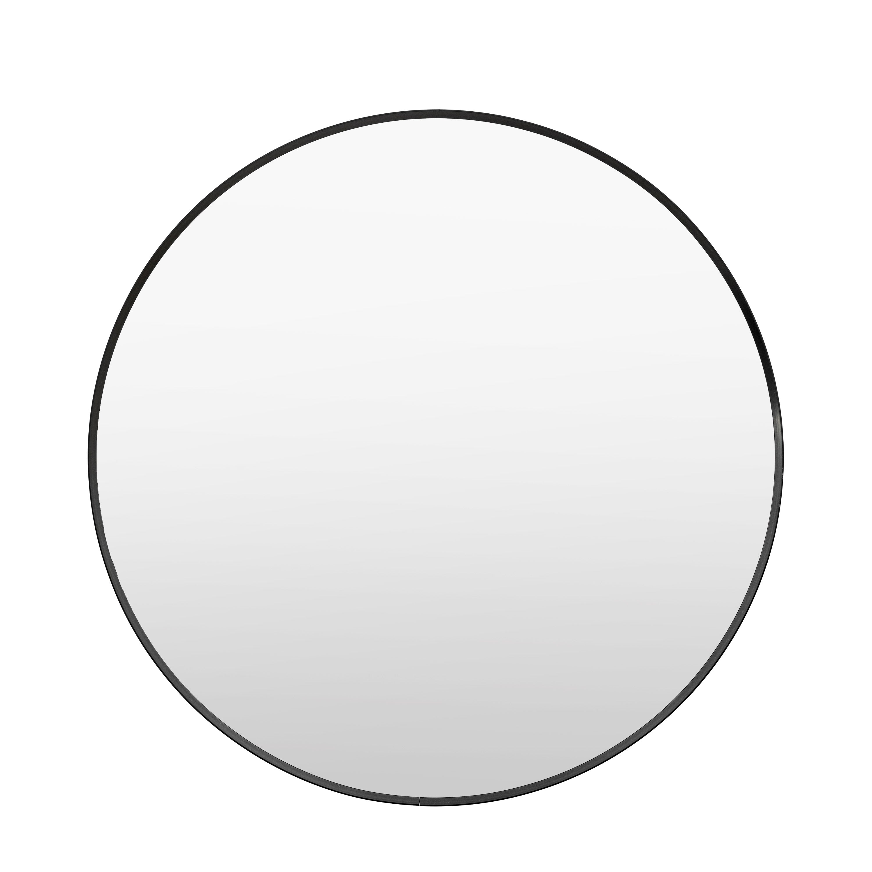Holworth Large Round Mirror Black - Glass / MDF / Aluminium | Migo Interiors