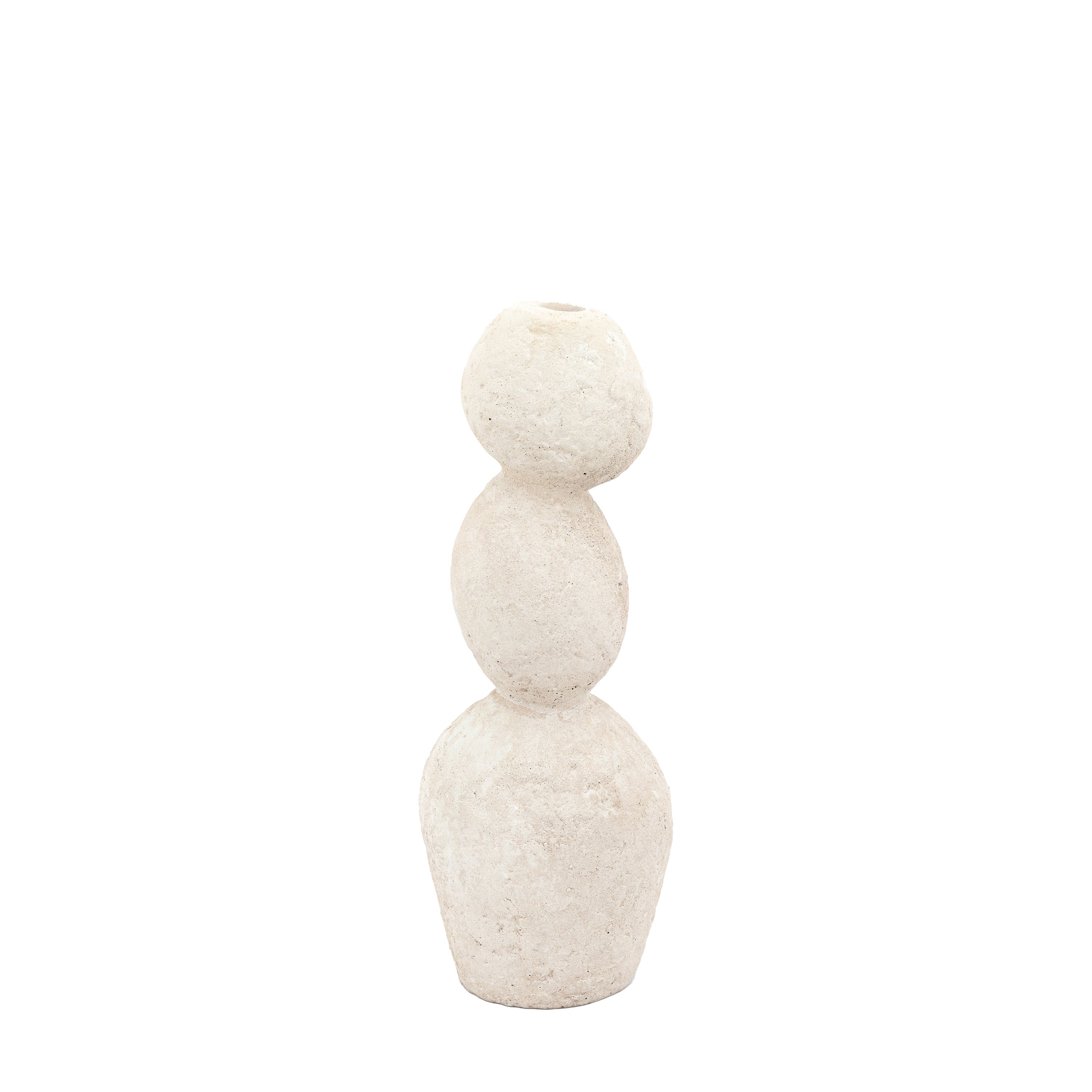Ora Pebble Candle Holder - Cement | Migo Interiors
