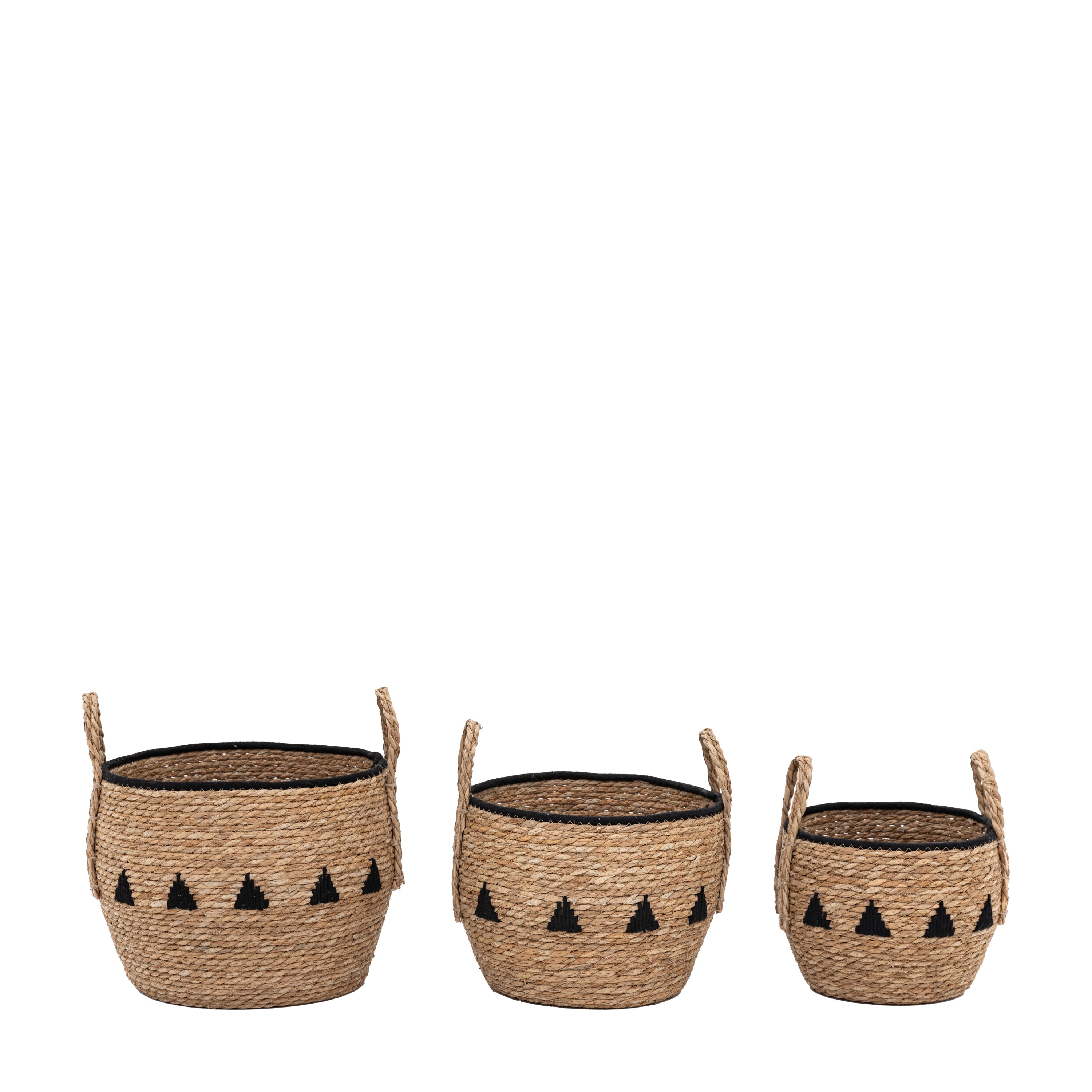 Alid Baskets Natural & Black (Set of 3) | Migo Interiors