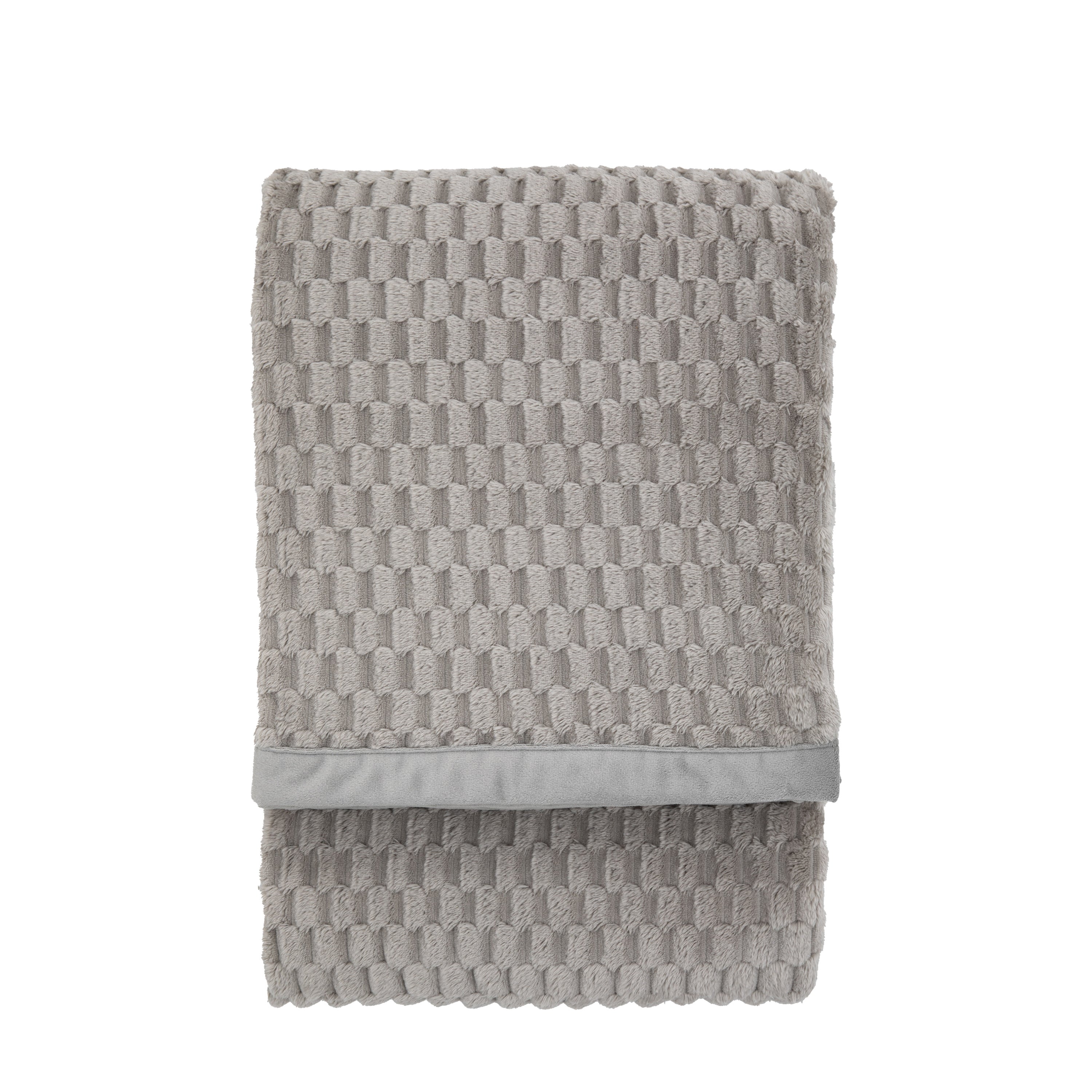 Jacquard Velvet Knitted Throw Grey - Polyester | Migo Interiors