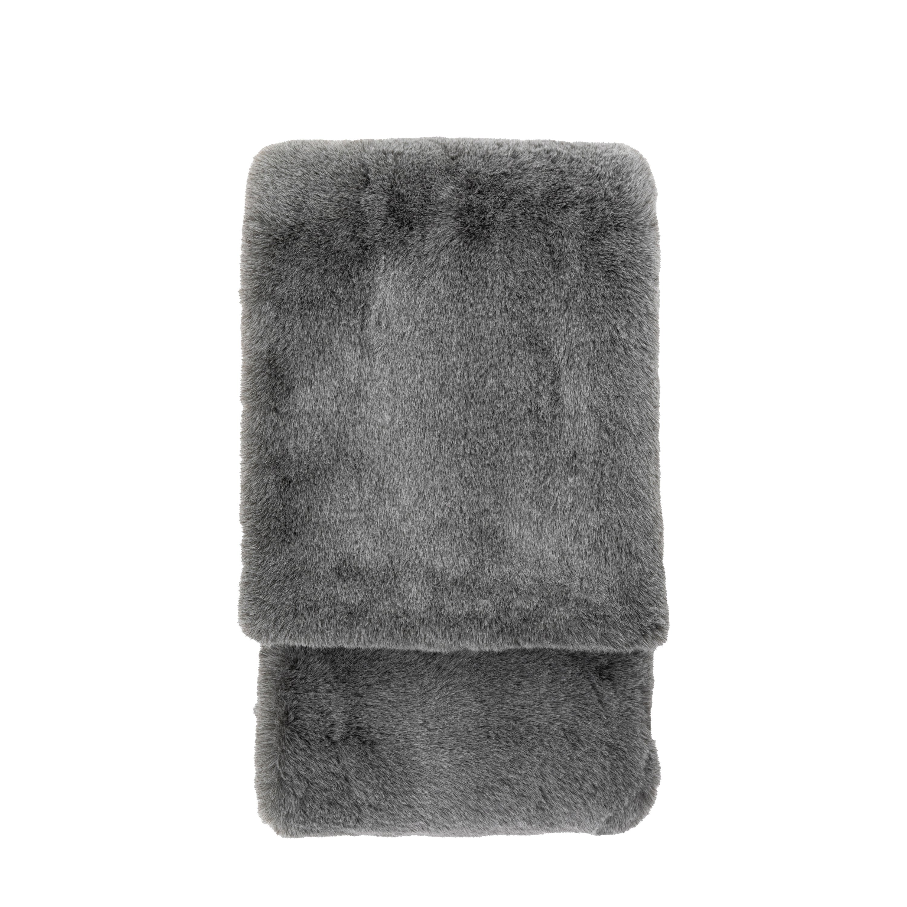 Roscose Faux Fur Throw Smoke Grey - Polyester | Migo Interiors