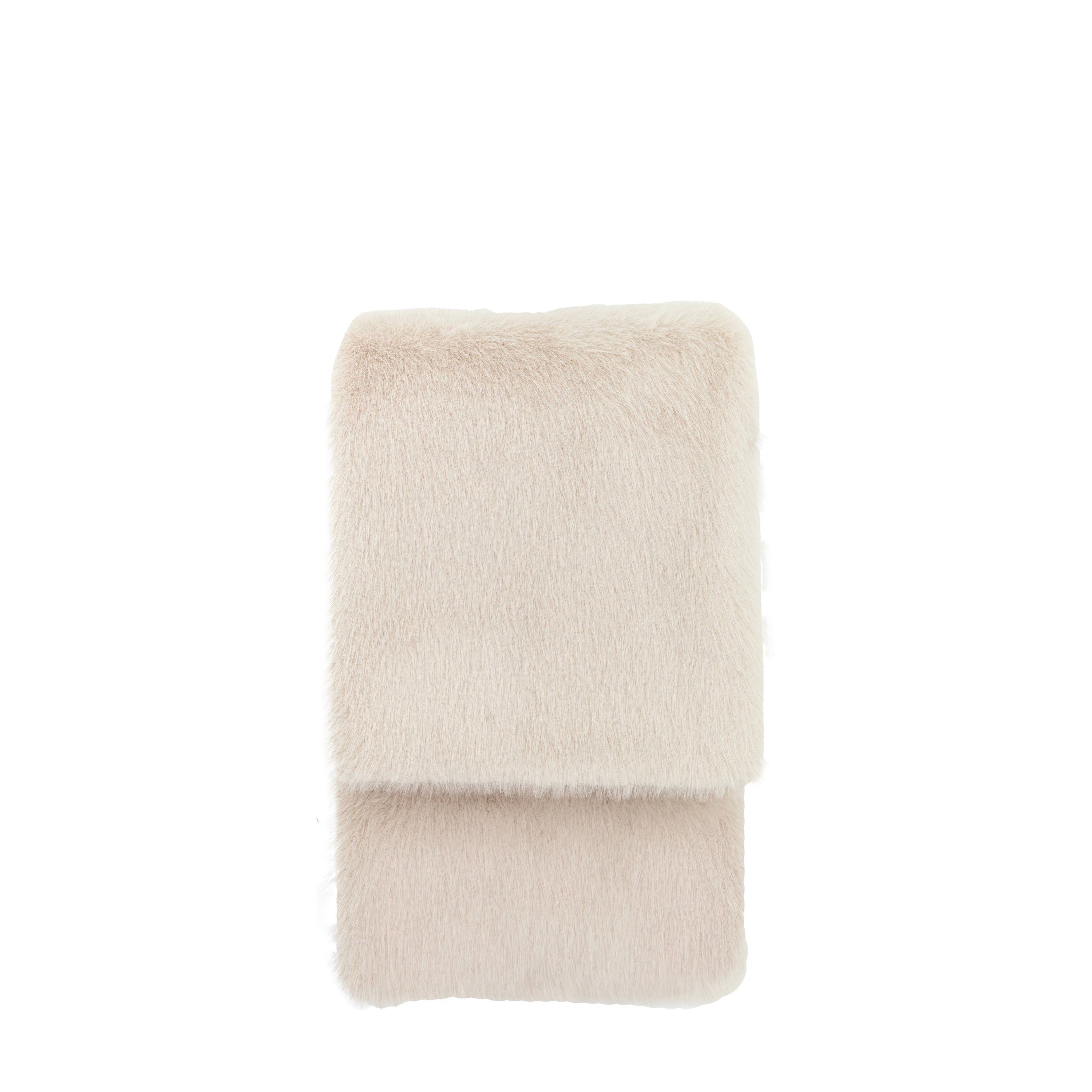 Maple Faux Fur Throw Oatmeal - Polyester | Migo Interiors