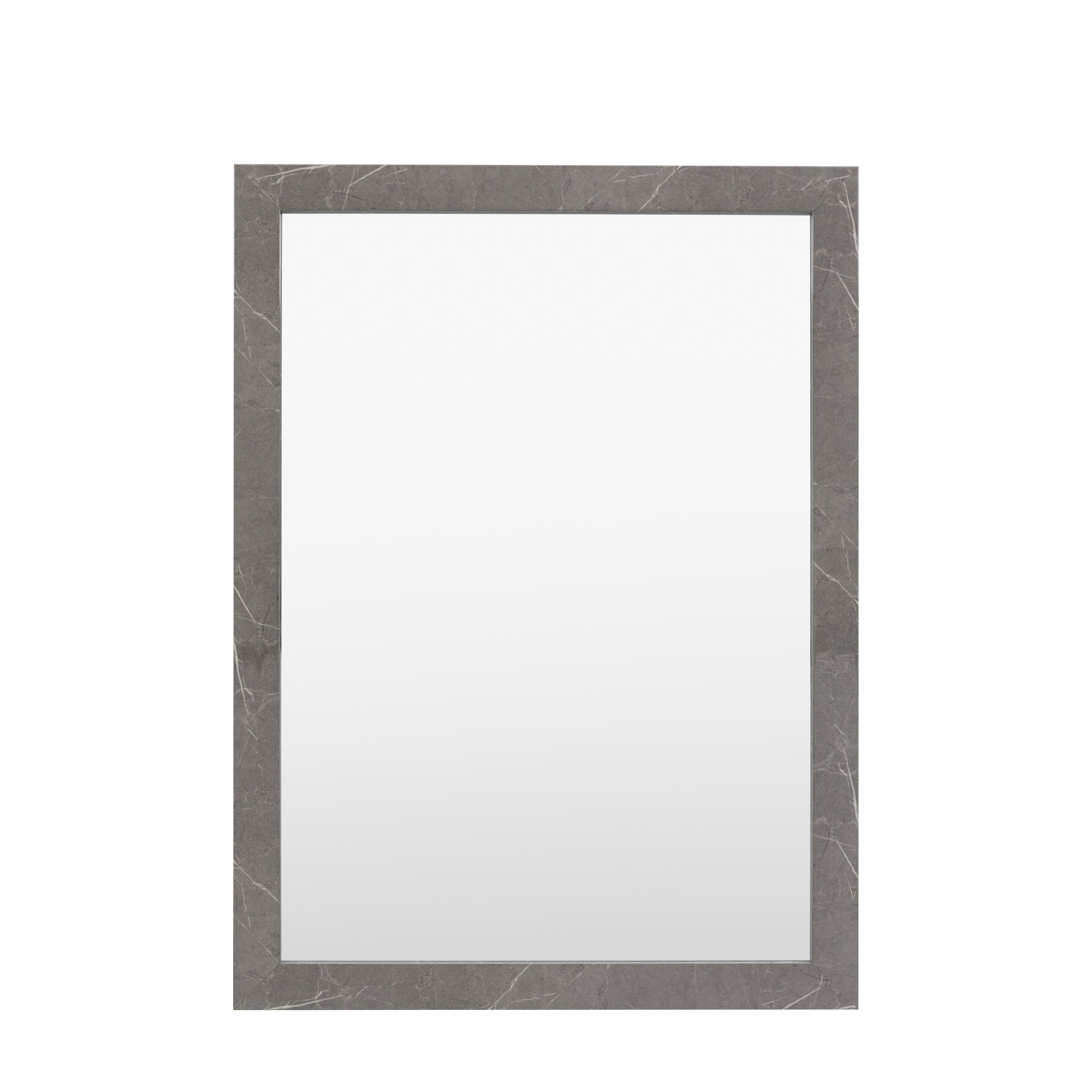 Romano Rectangle Mirror Marbled Grey - Glass / PS / MDF | Migo Interiors