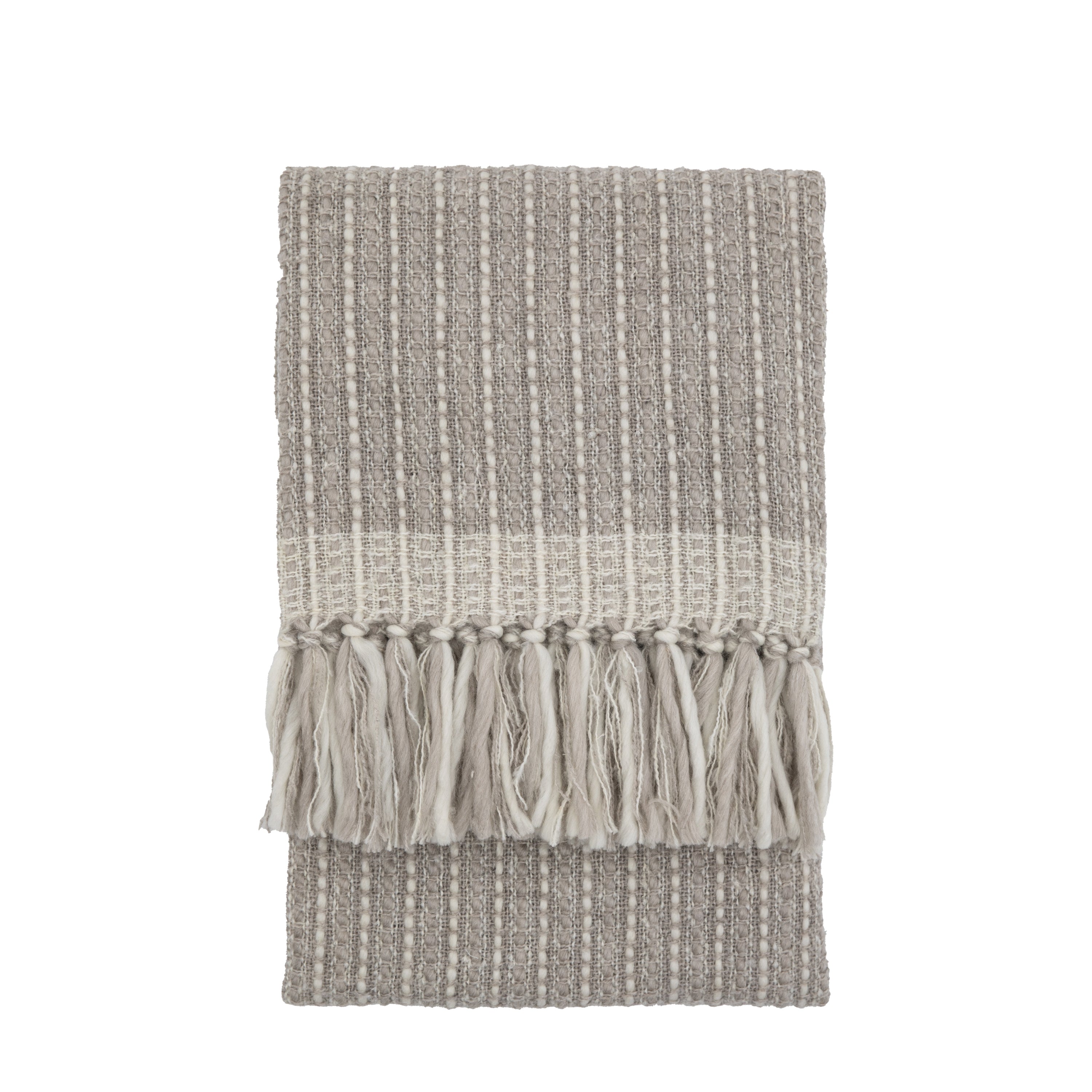 Dolby Woven Throw Natural - Polyester / Acrylic | Migo Interiors