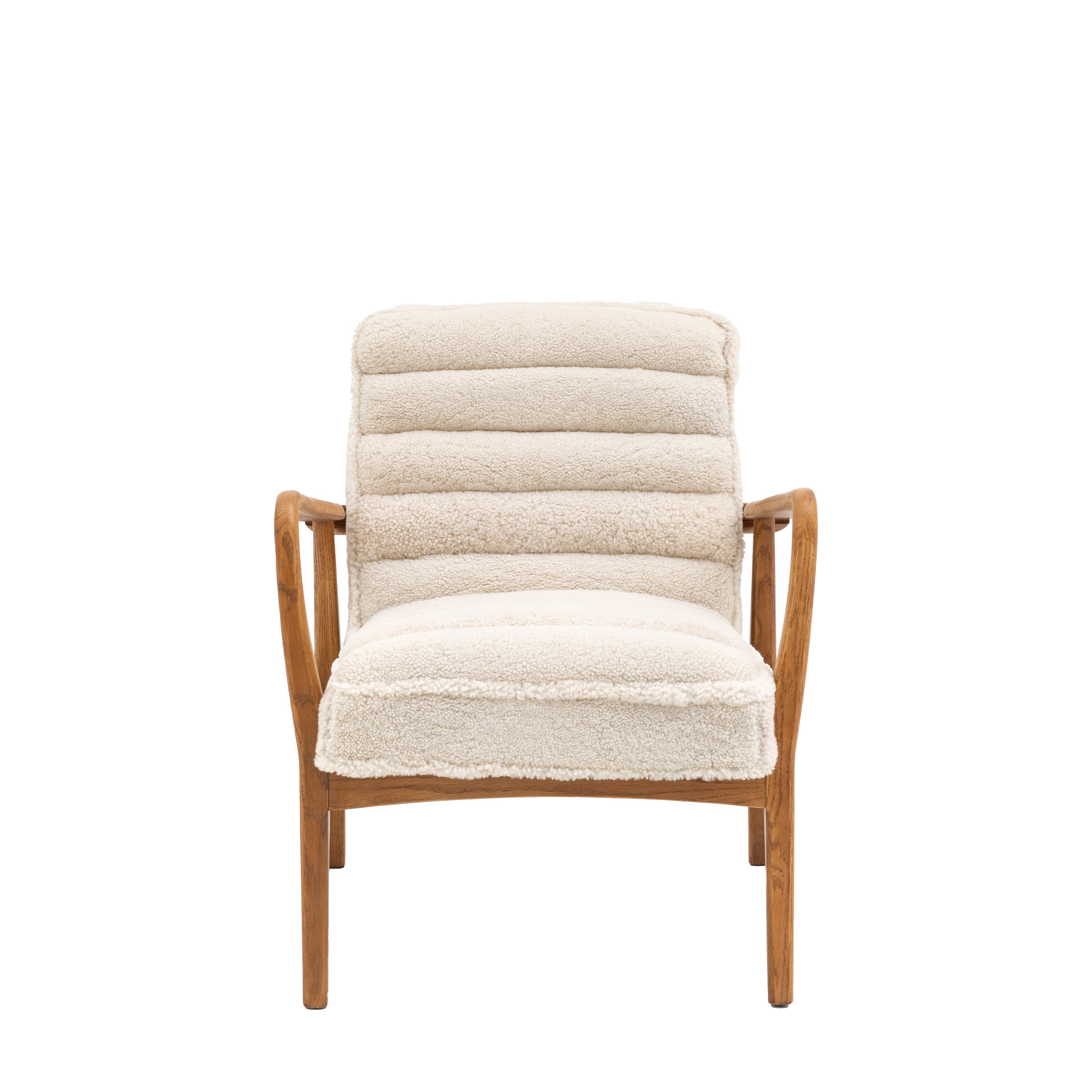 Datsun Armchair Cream Sheepskin - Oak / Sheepskin / Foam / Polyester Fiber | Migo Interiors