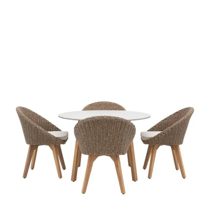 Lucera 4-Seater Round Outdoor Dining Set – Effortless Outdoor Elegance