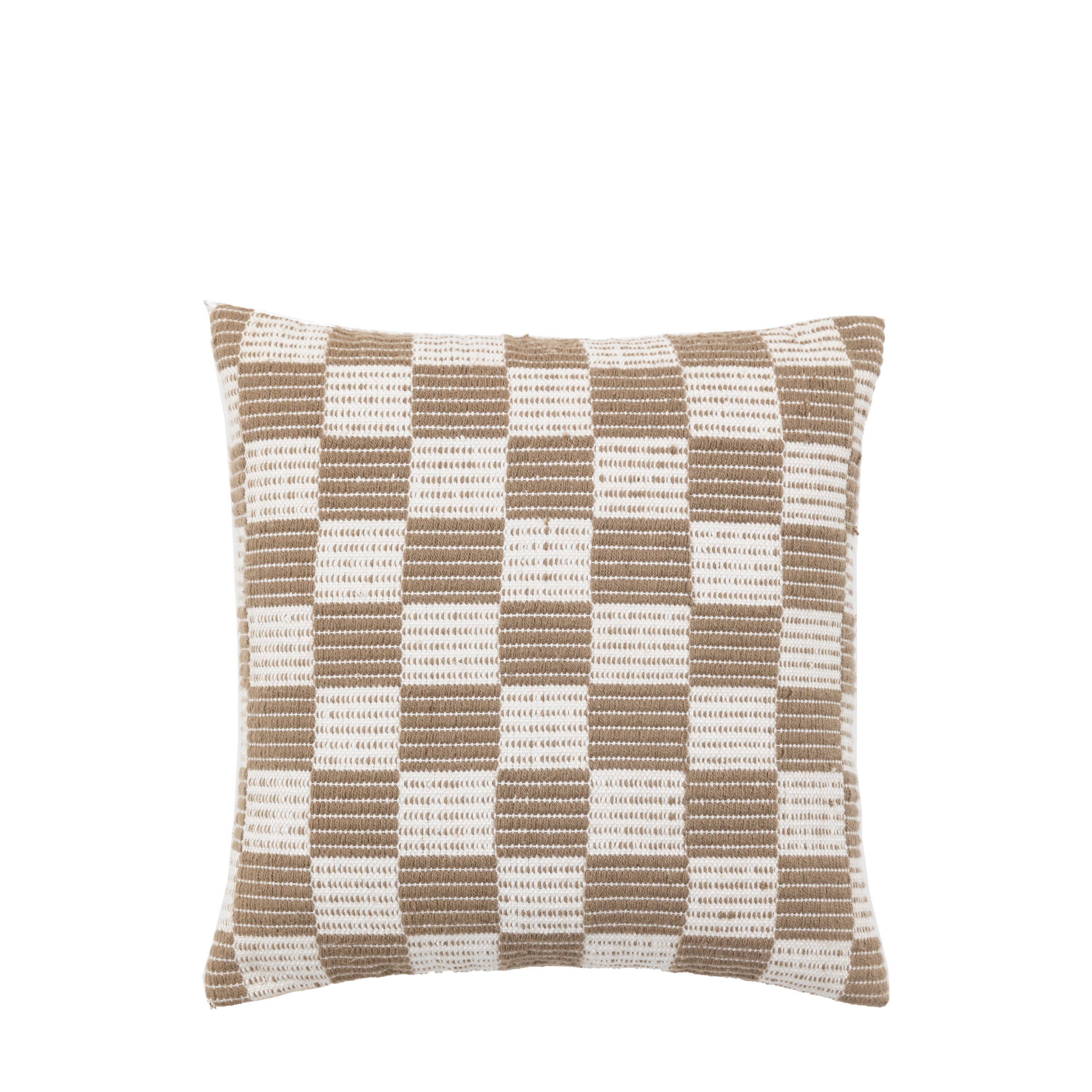 Winster Check Woven Cushion Taupe