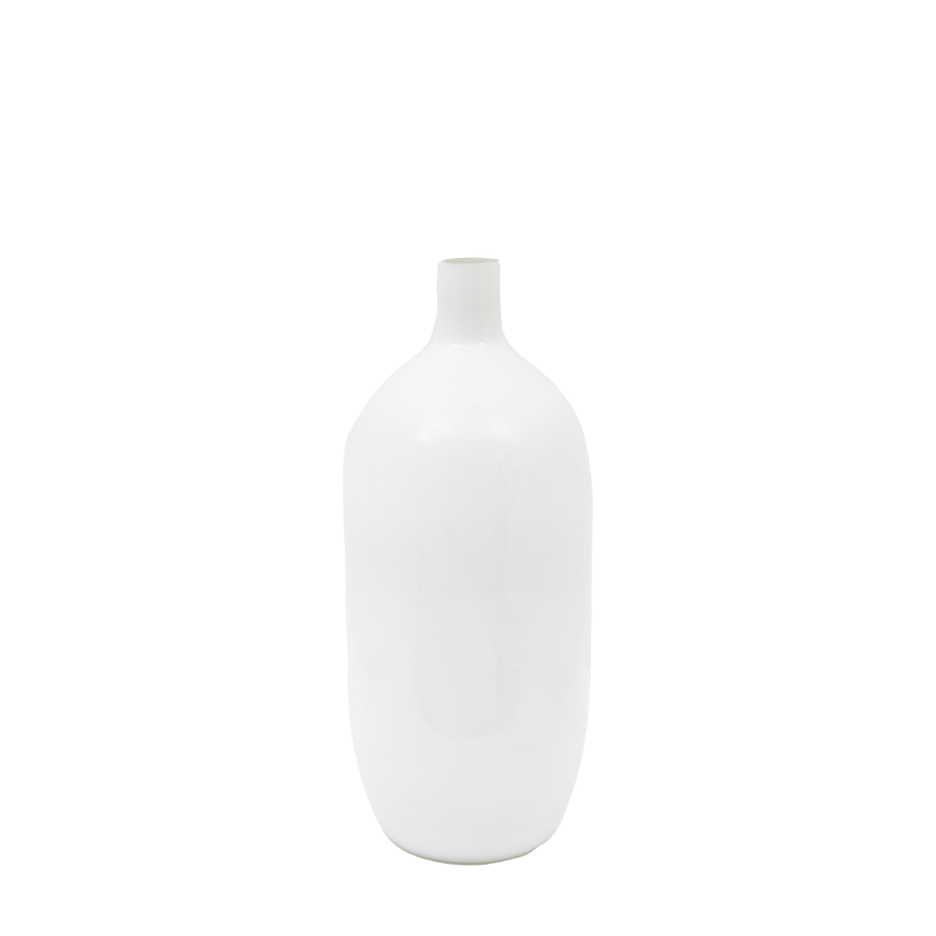 Santo Glass Bottle Vase White