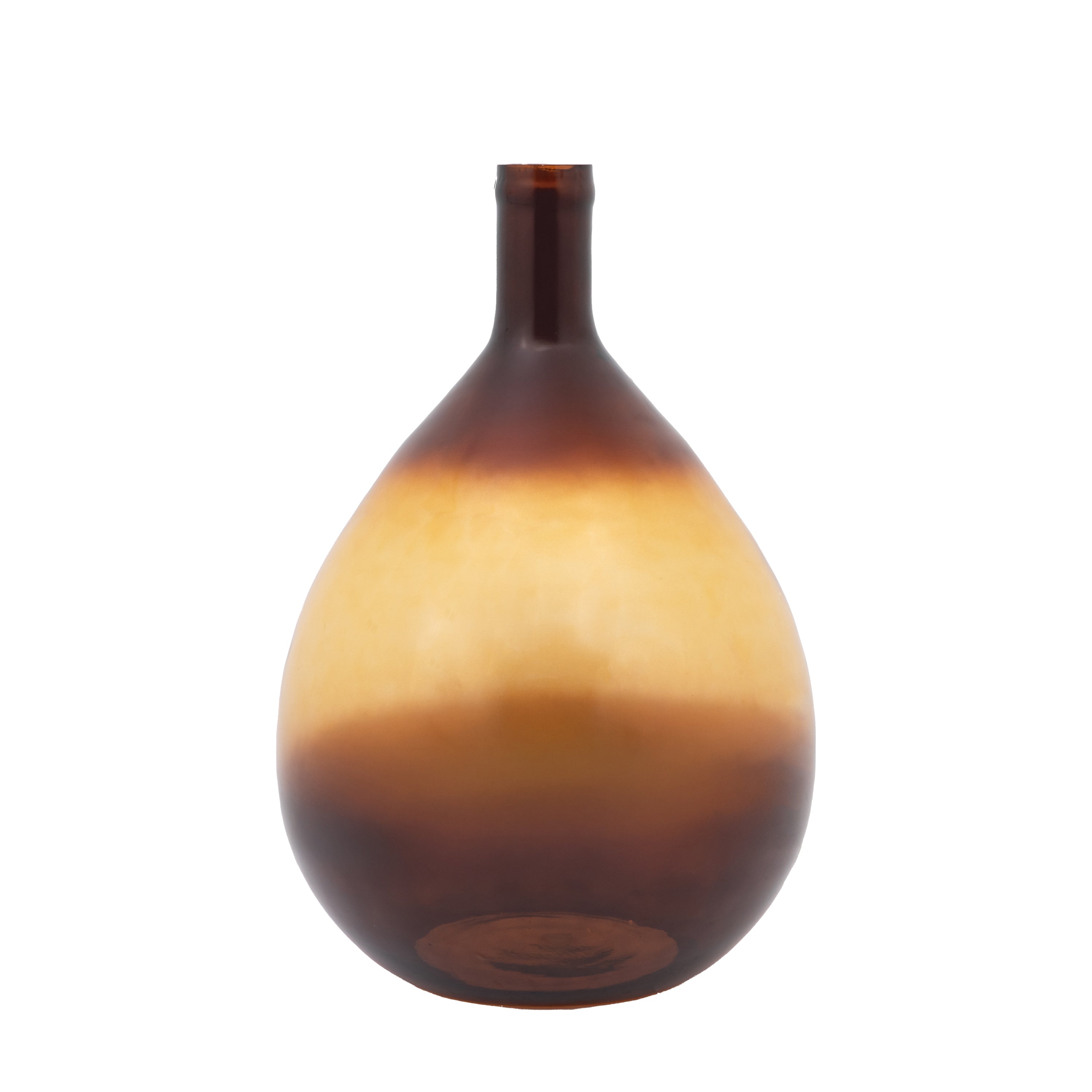 Rueda Giant Glass Bottle Vase Amber
